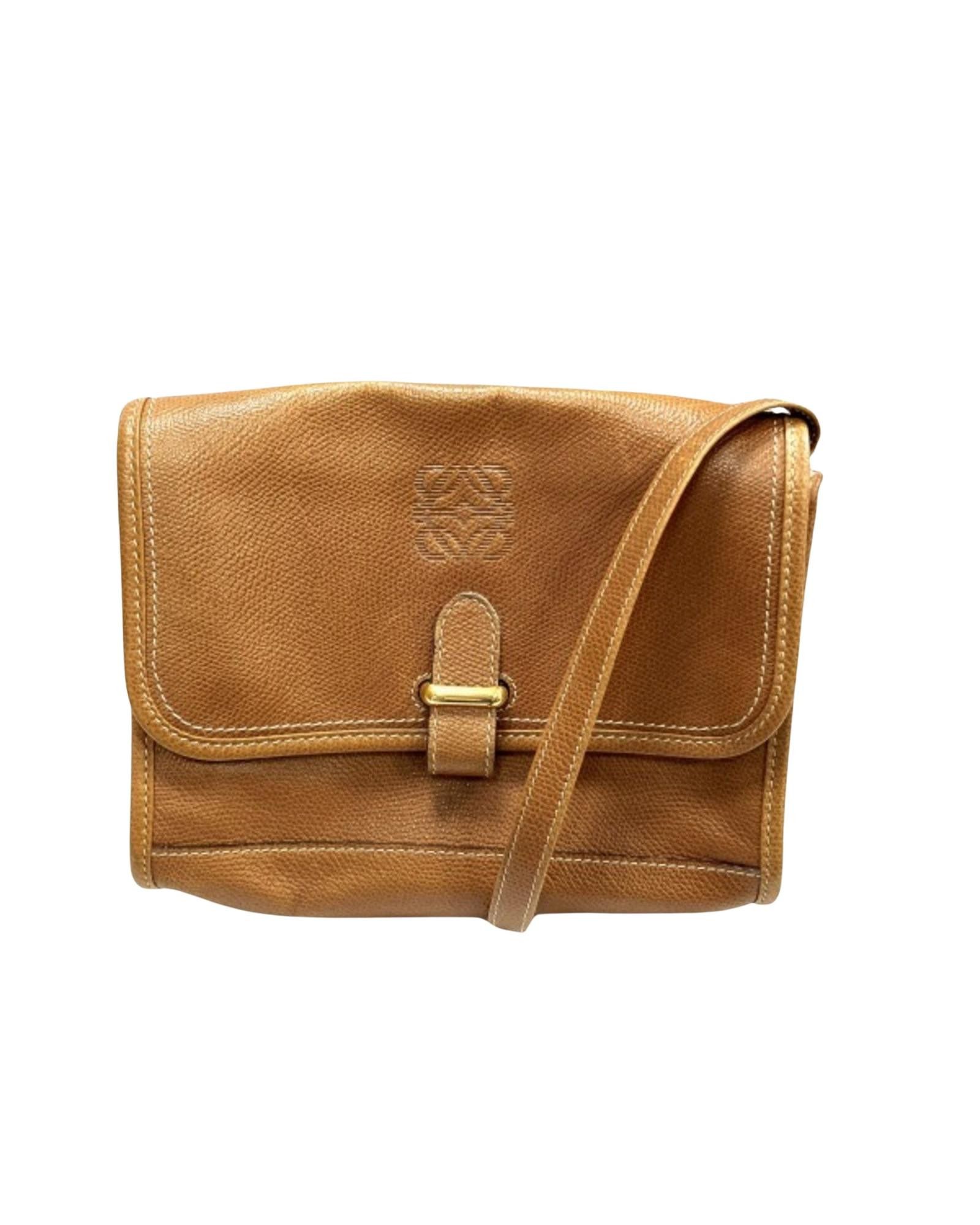 image of Loewe Sophisticated Brown Leather Shoulder Bagwomen, Women's