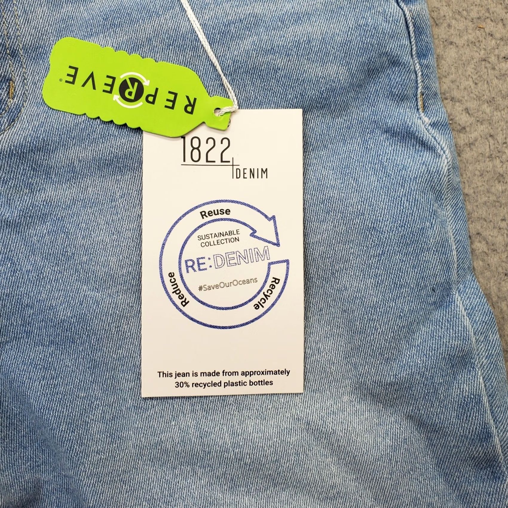 Vintage 1822 Denim Repreve Shorts Womens 8 Blue Denim High Rise Distressed Raw Hem Bermuda Shorts Womens 8 Denim Blue 1822 Denim Womens Size 8 Size 30" / US 8 / IT 44 - 7 Thumbnail