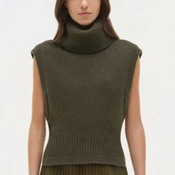 Simkhai NWT $325 Simkhai Maple Cashmere Wool Ribbed Turtleneck Allig Size XS / US 0-2 / IT 36-38 - 1 Thumbnail