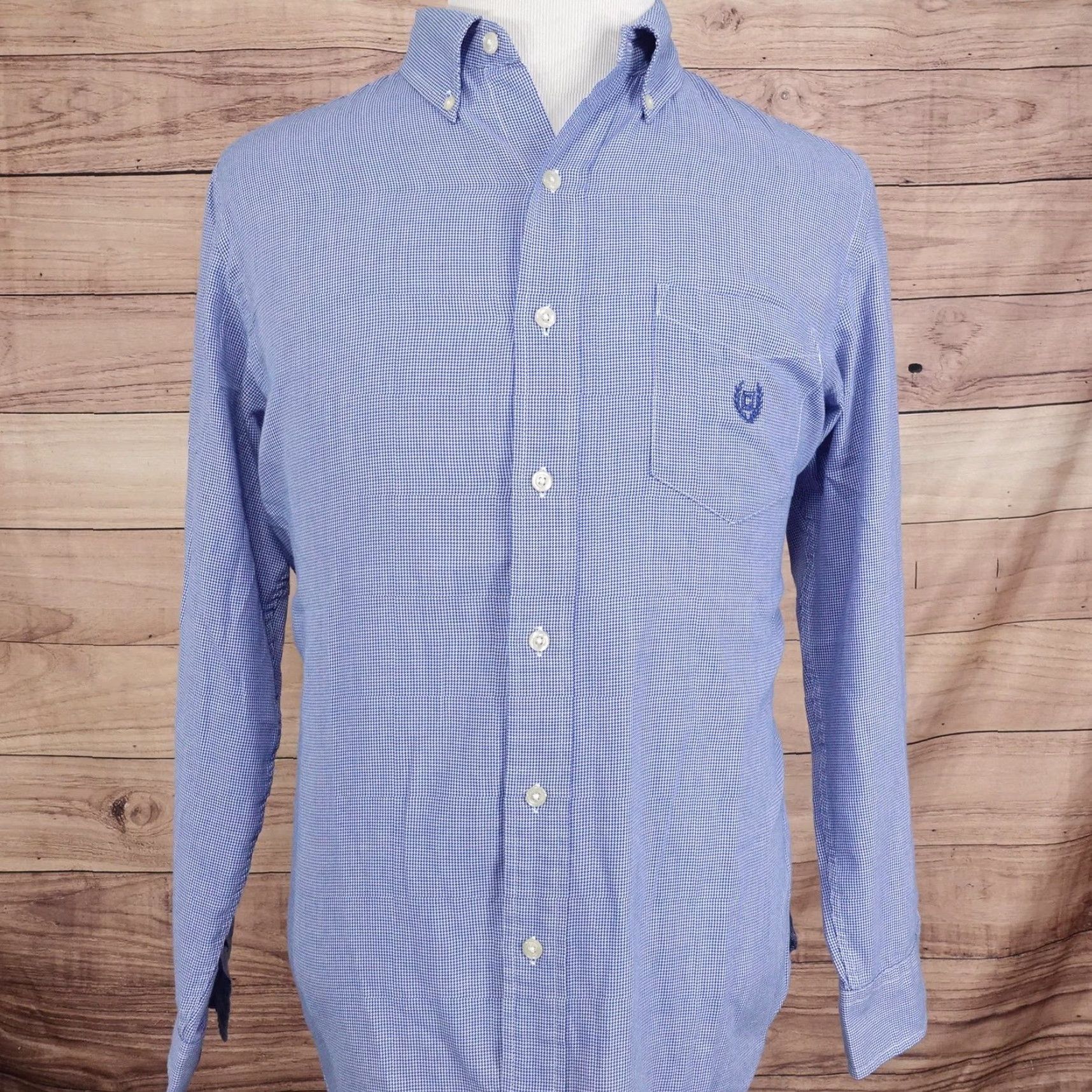 Chaps Chaps Shirt Mens Medium Blue Check Long Sleeve Button Down Logo Classic Size US M / EU 48-50 / 2 - 3 Thumbnail