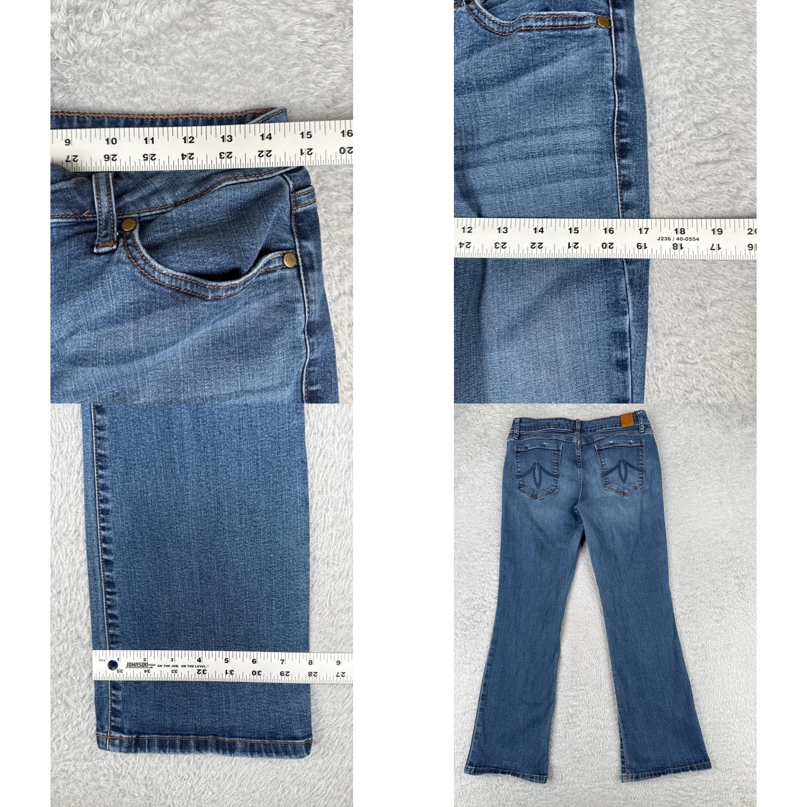 Anthropologie Level 99 Jeans Women Bootcut Jeans 31 Blue Denim Mid Rise 30x28 Cotton Size 24" / US 00 / IT 34 - 9 Thumbnail