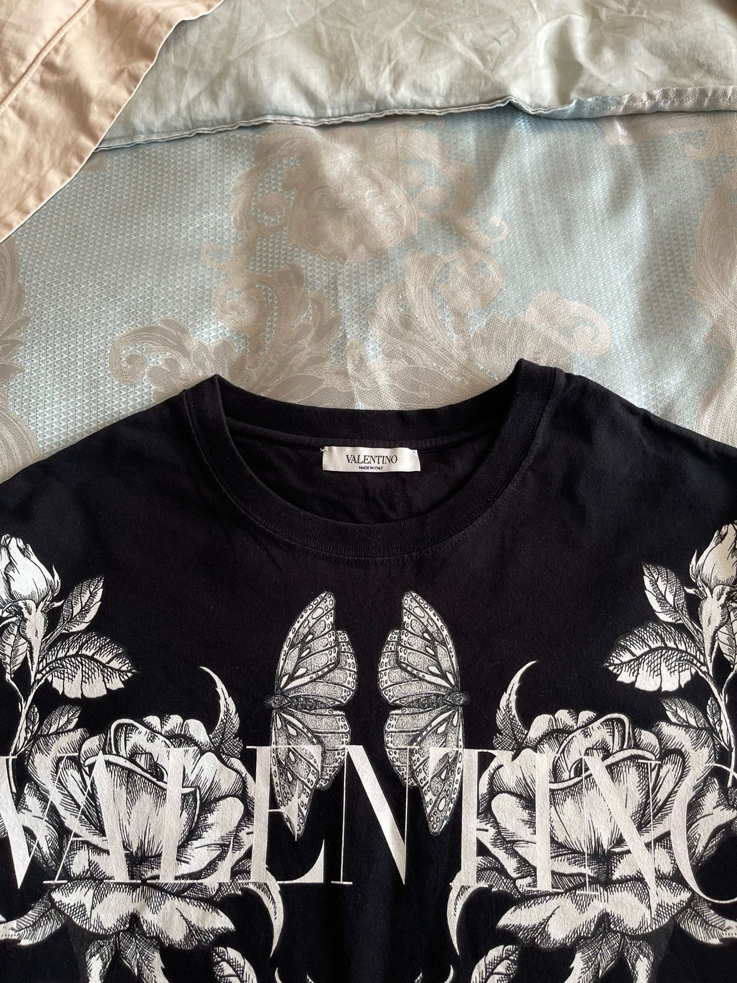 Valentino VALENTINO M Short Sleeve Tee Black White Print Logo Size US M / EU 48-50 / 2 - 3 Thumbnail