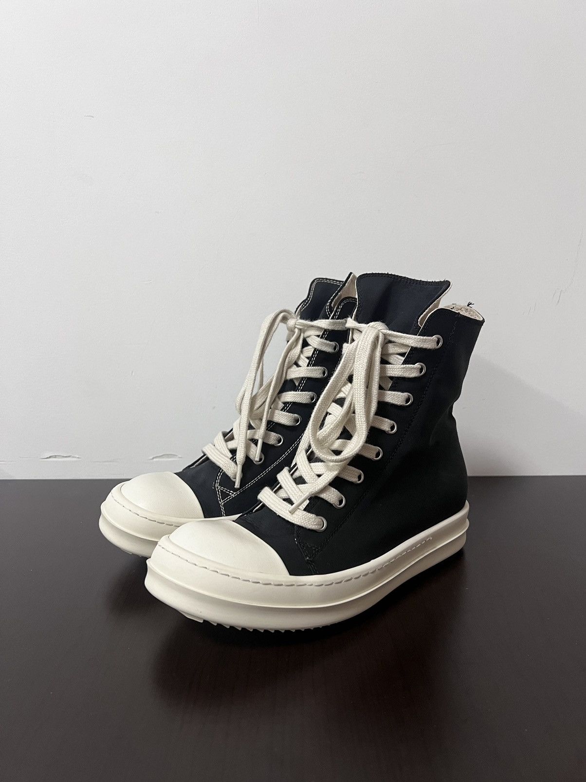 image of Rick Owens Ss19 Ramones Drkshdw High Top Sneakers Sz35 in Black, Women's