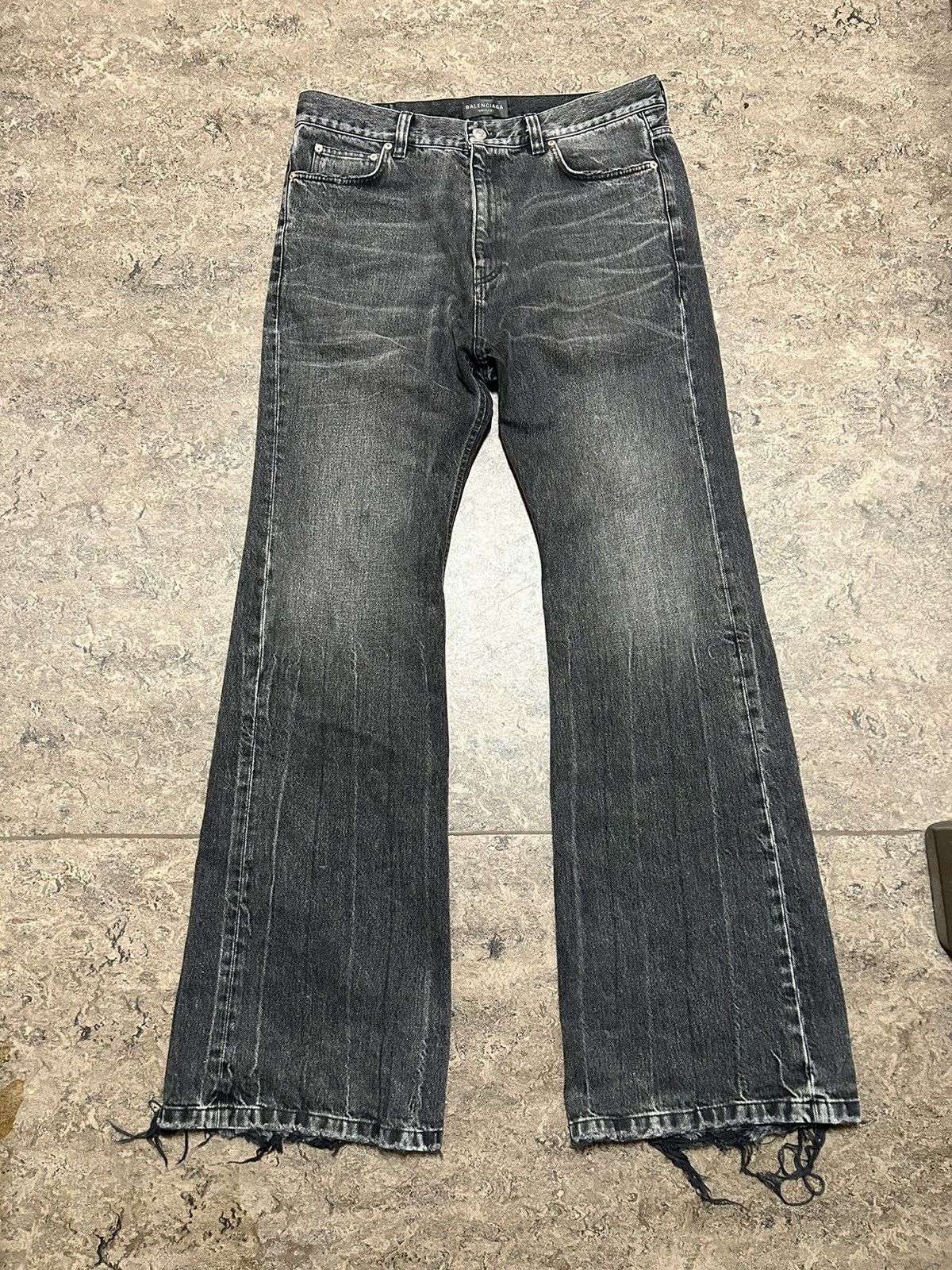 image of Balenciaga “The Lost Tape” Flared Denim in Black, Men's (Size 34)