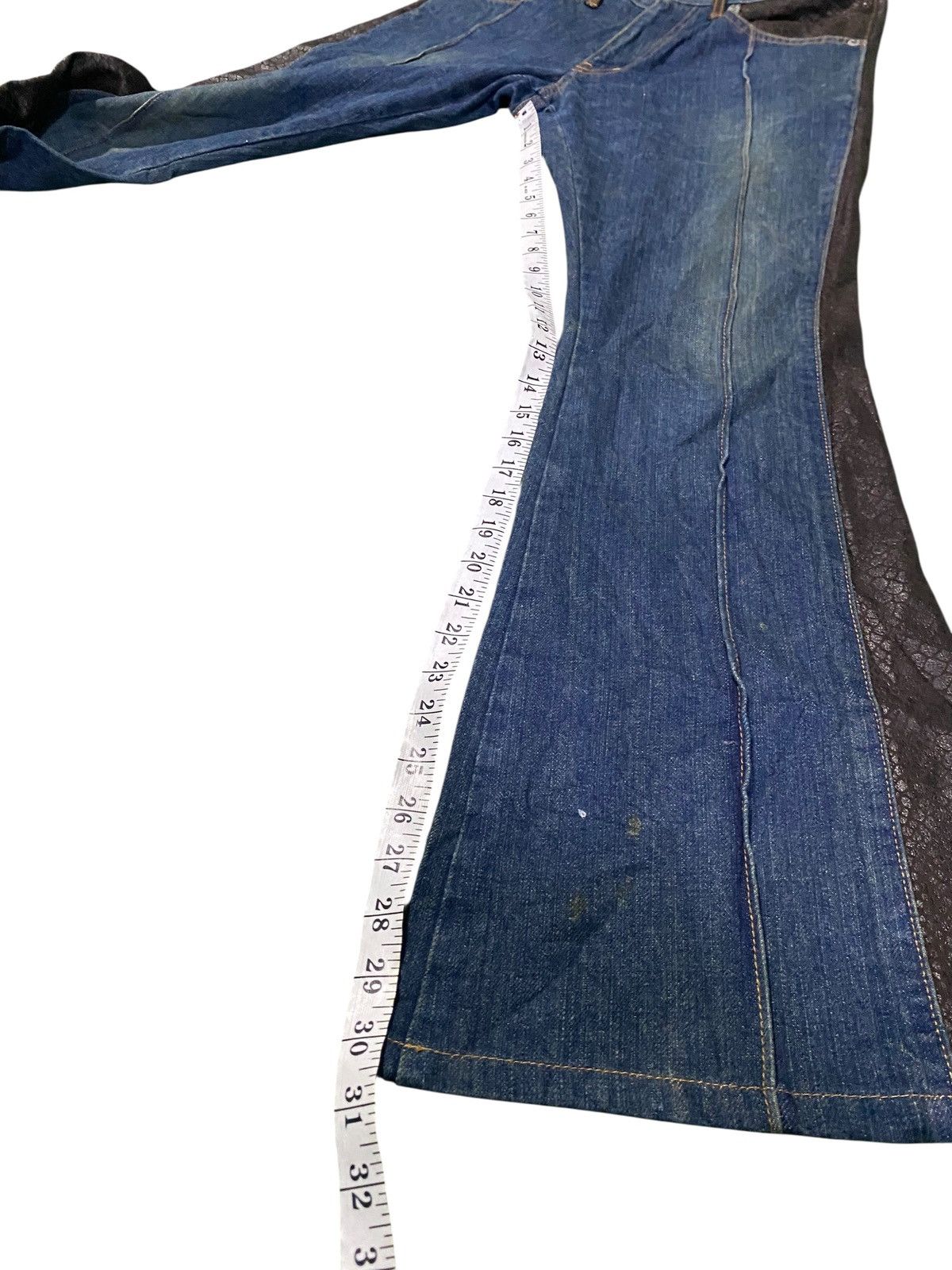 Morgan Homme Morgan Homme Denim Jeans snake Leather Biker Flare Bootcut Size US 32 / EU 48 - 16 Thumbnail