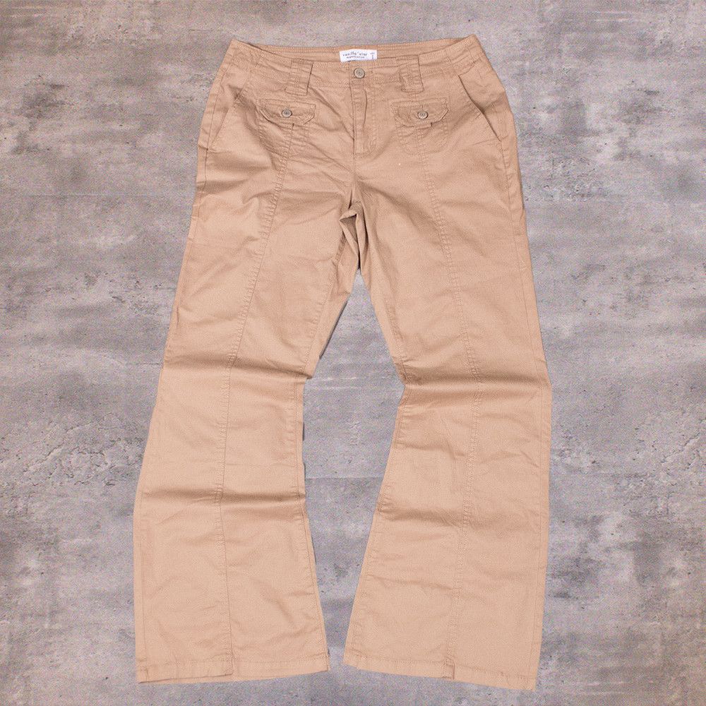 Japanese Brand × Vintage Y2K 2000's Villana Star Baggy Relax Falred Brown Pant's Size US 32 / EU 48 - 1 Thumbnail