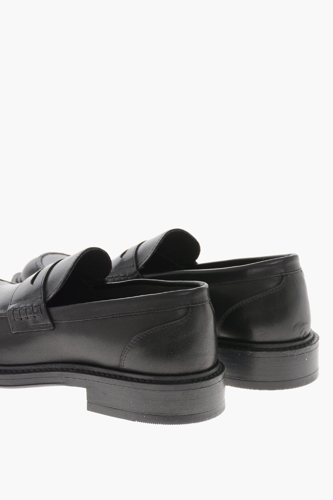 Testoni og1mm0226 Brushed Leather Penny Loafers in Black Size US 8 / EU 41 - 3 Thumbnail