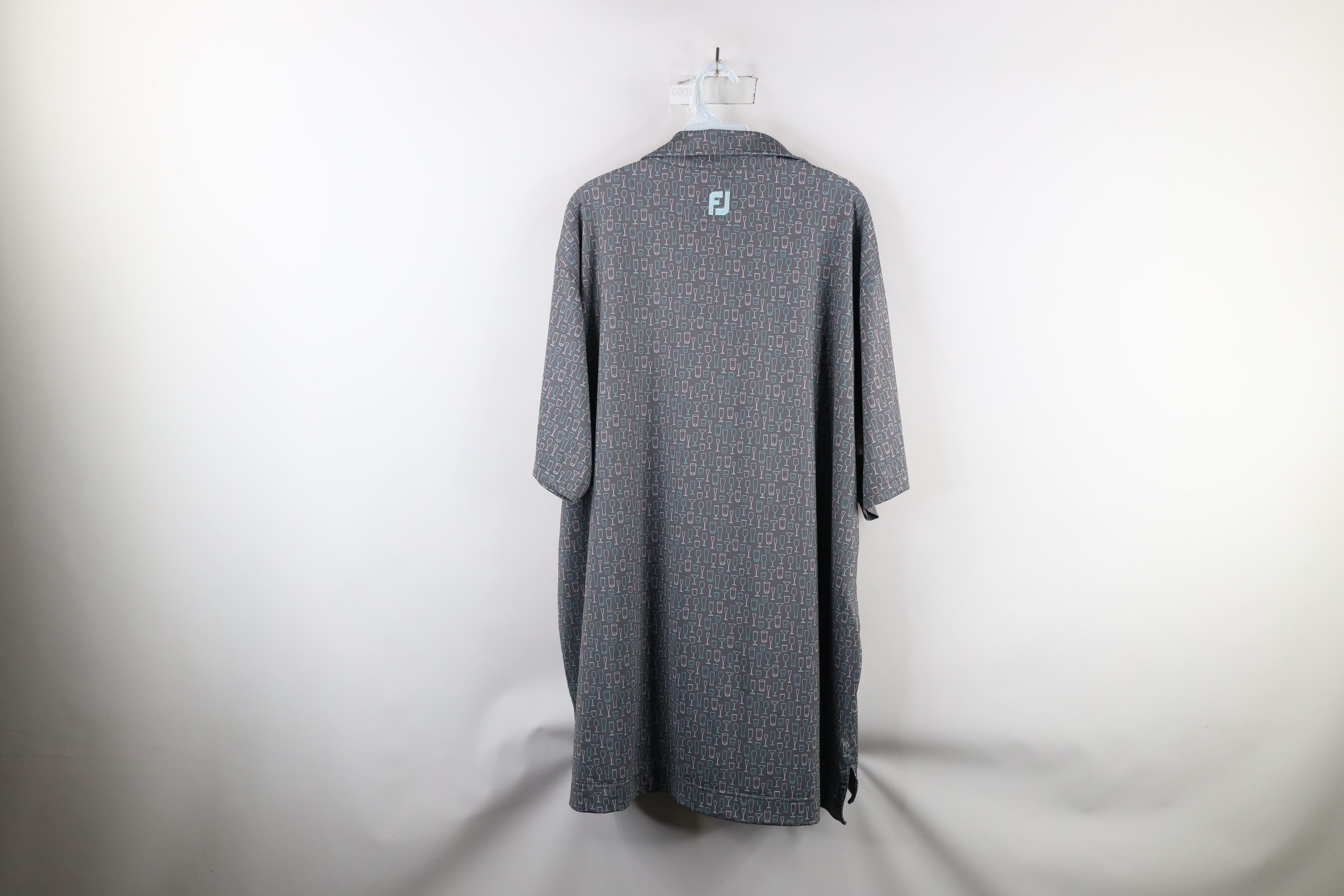 Footjoy × Vintage FootJoy All Over Print Stretch Collared Golf Polo Shirt Size US XXL / EU 58 / 5 - 7 Thumbnail