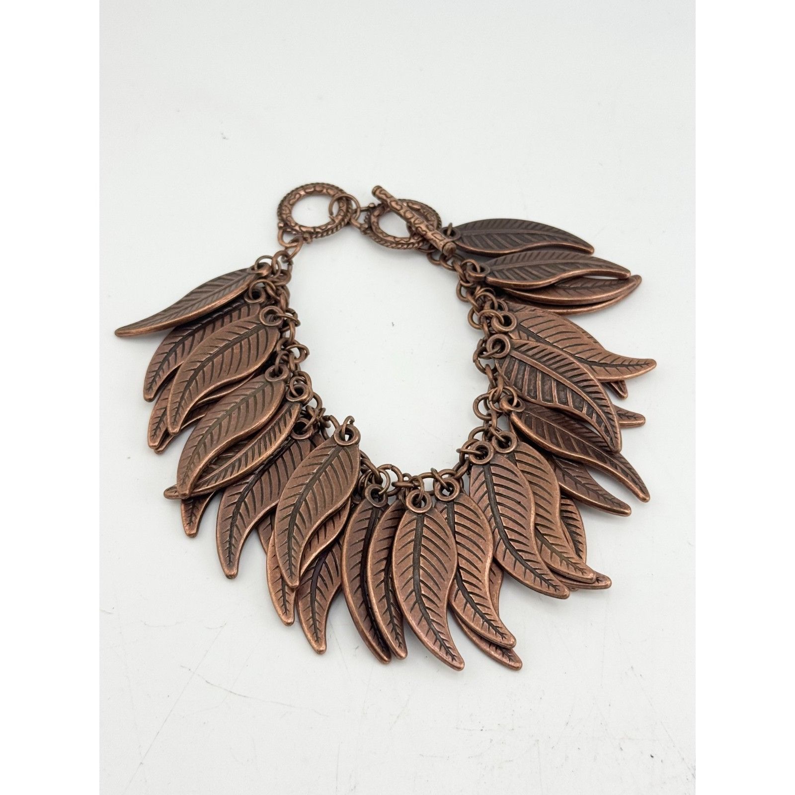 Vintage Bronze leaf charm bracelet Size ONE SIZE - 3 Thumbnail
