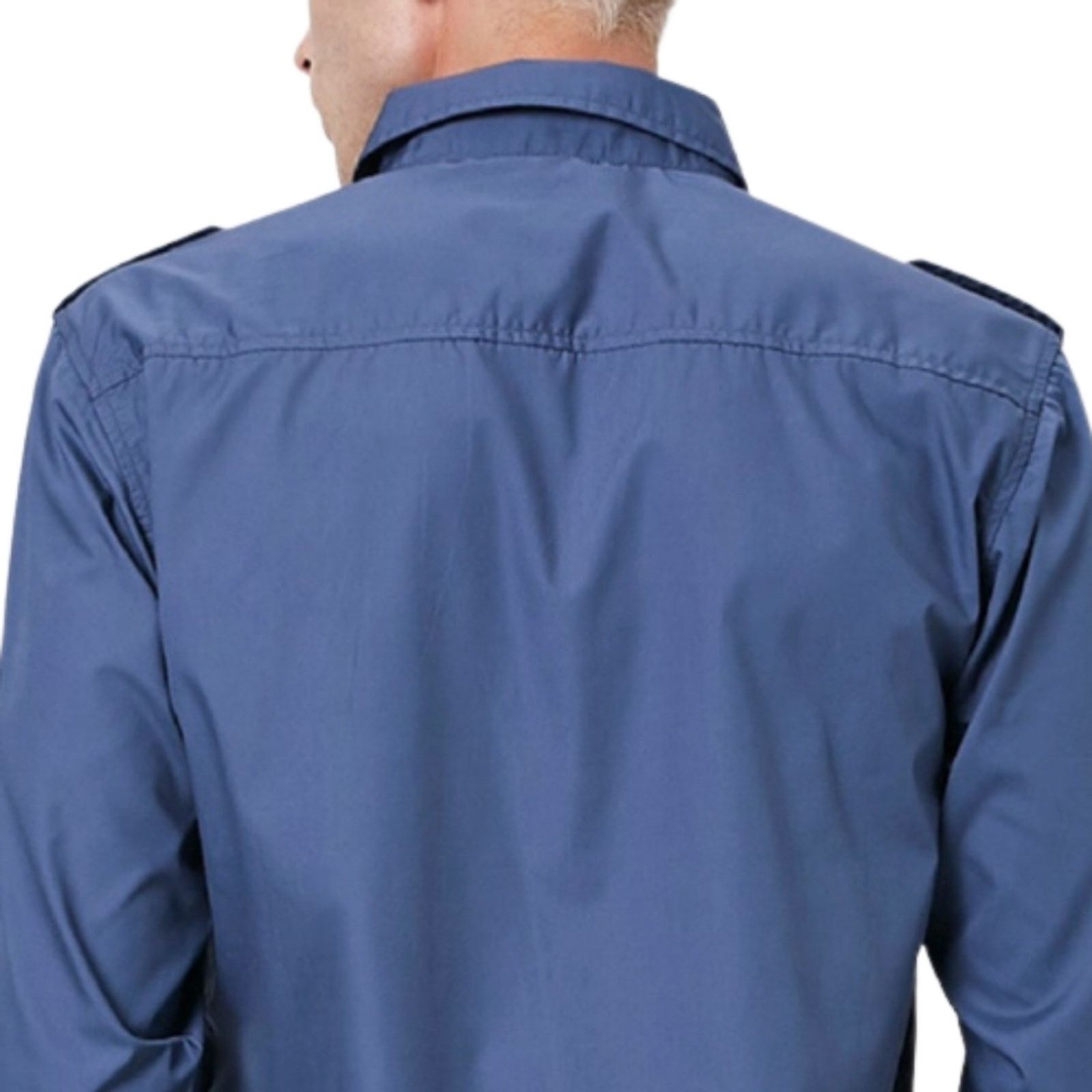 Other COBALT BLUE ☆ FRONT FLAP POCKET ☆ EPILET SHOULDER SHIRT ☆XL Size US XL / EU 56 / 4 - 4 Thumbnail