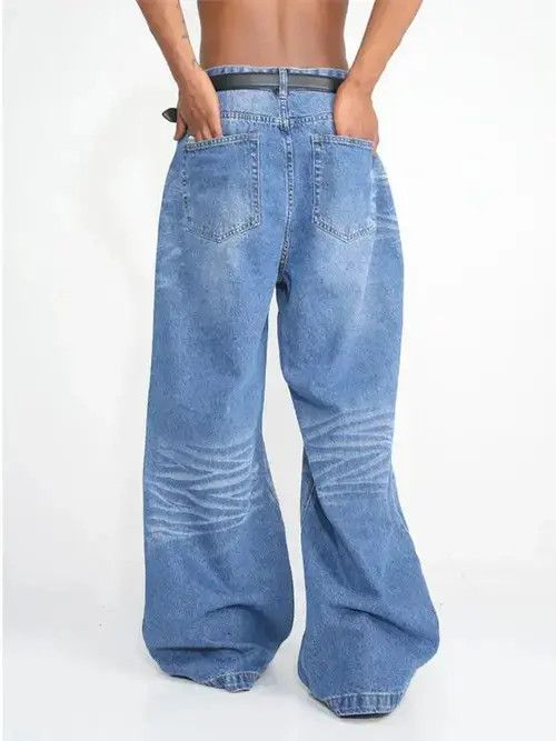 Designer Distressed faded baggy flared pants Size US 32 / EU 48 - 5 Thumbnail