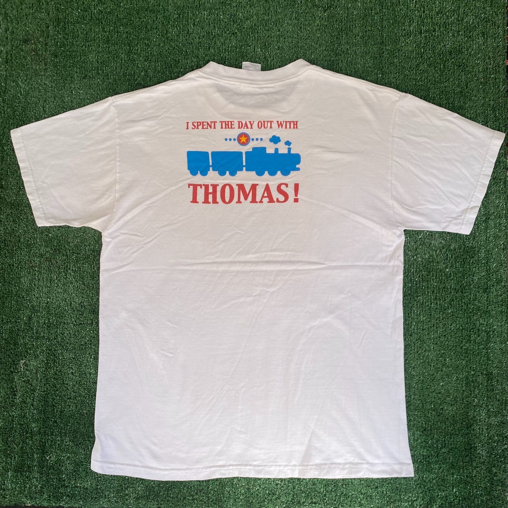 Fruit Of The Loom Vintage Y2K Thomas Train Shirt Grunge Retro TV Cartoon Tee Size US L / EU 52-54 / 3 - 5 Thumbnail