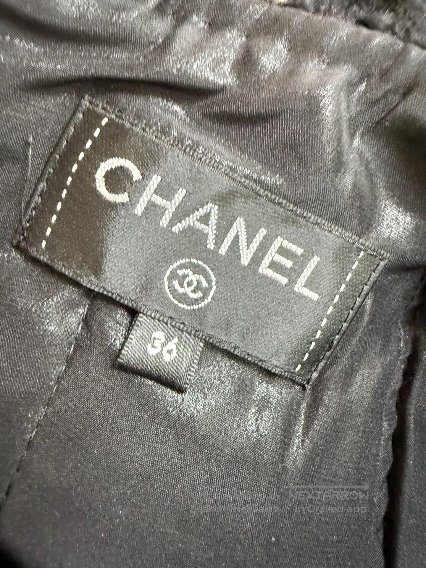 Chanel Chanel Black Woven Mid. Size 35" - 4 Thumbnail