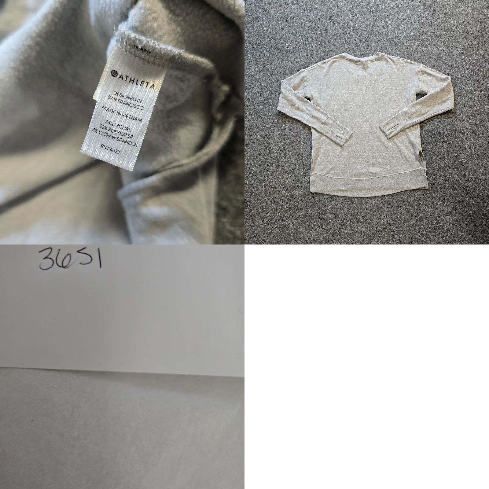 Athleta Athleta Sweatshirt Womens XS Gray Crew Neck Long Sleeve Stretchy Casual Pullover Activewear Size XS / US 0-2 / IT 36-38 - 8 Thumbnail