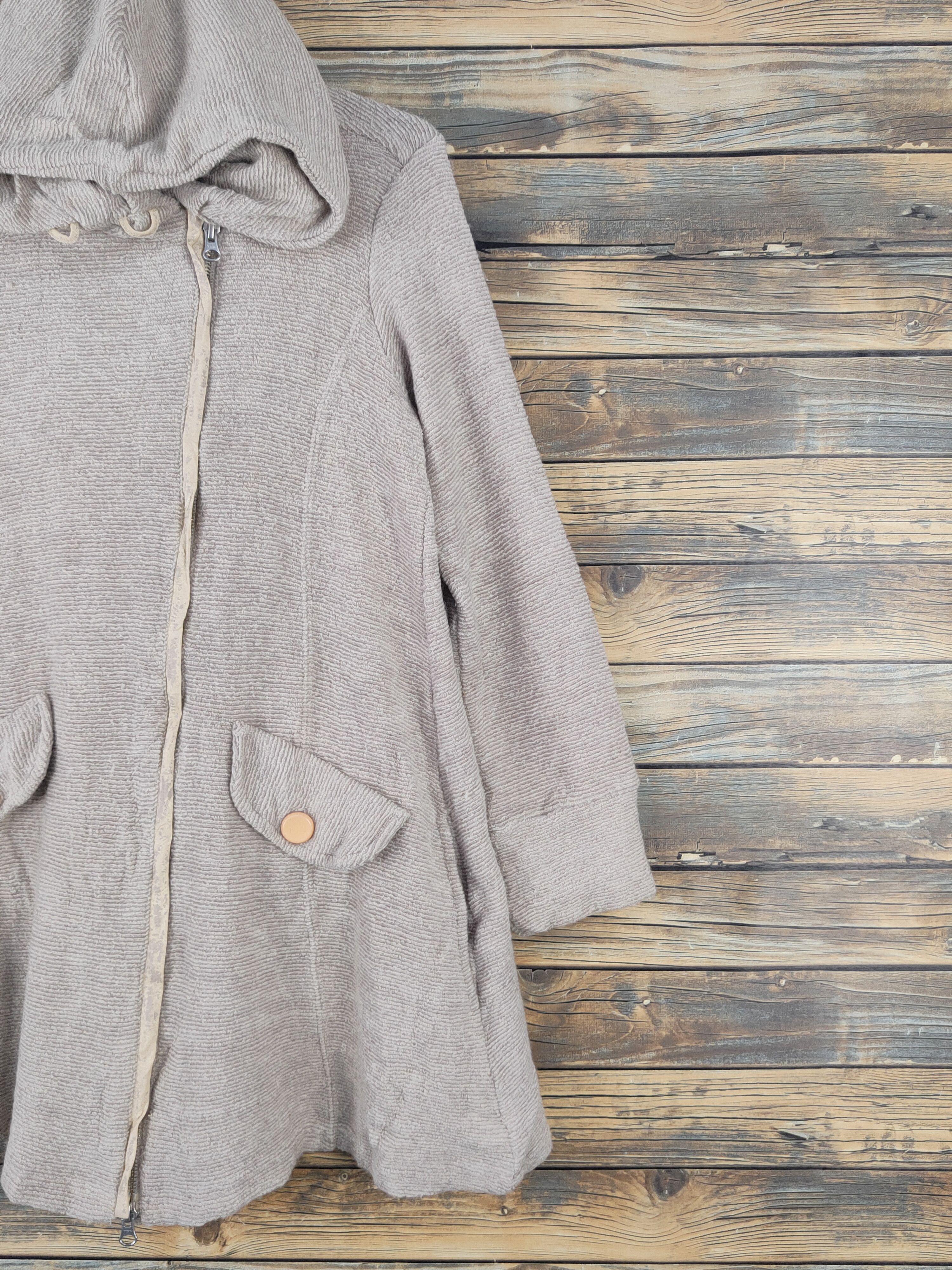 Homespun Knitwear × Japanese Brand × Vintage Winter Stuff Radiate Light Brown Hoodie Knitwear Sweaters Size M / US 6-8 / IT 42-44 - 6 Thumbnail