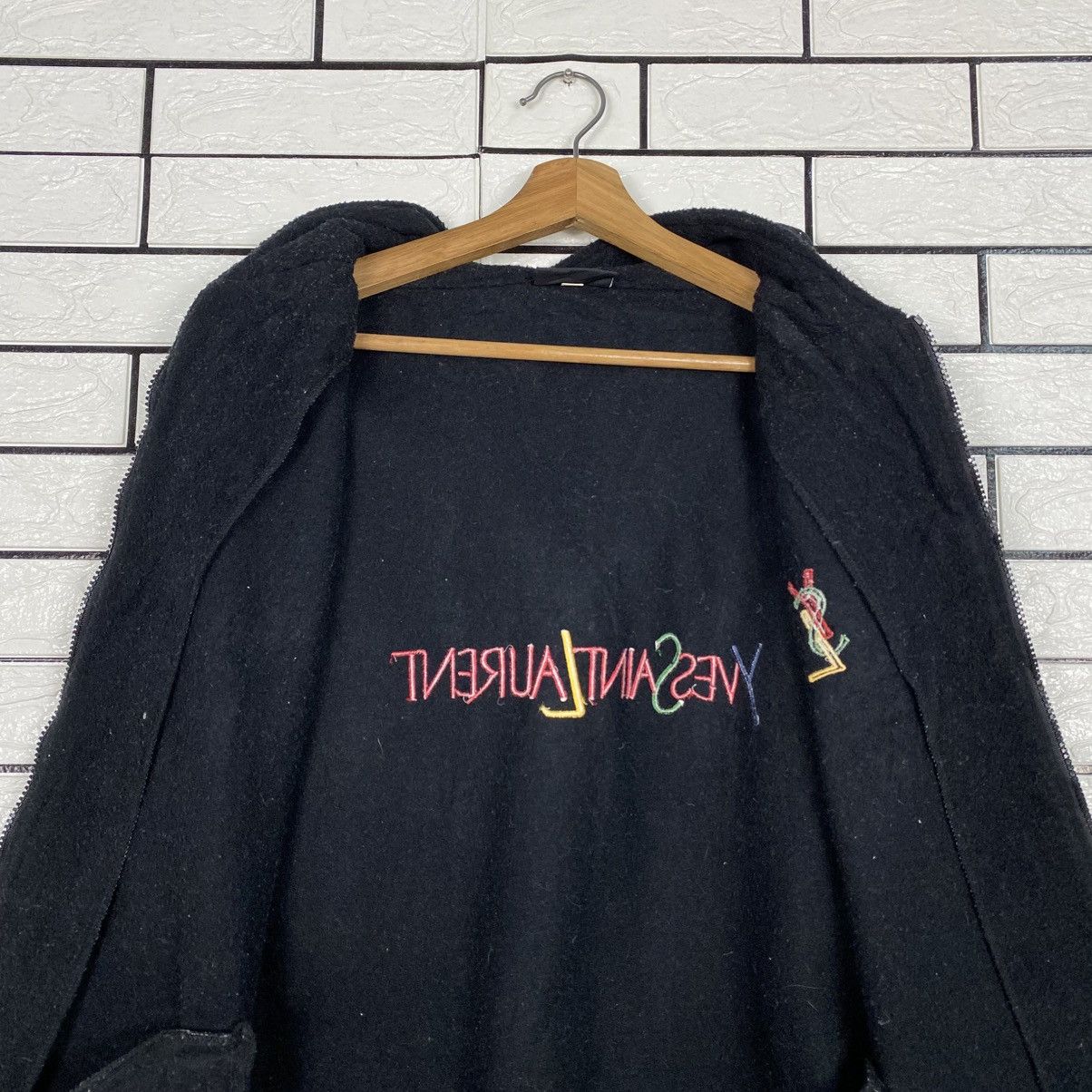 Yves Saint Laurent 📌Vintage Zipper Sweater Hoodie Yves Saint Laurent Big Logo Size US L / EU 52-54 / 3 - 15 Thumbnail