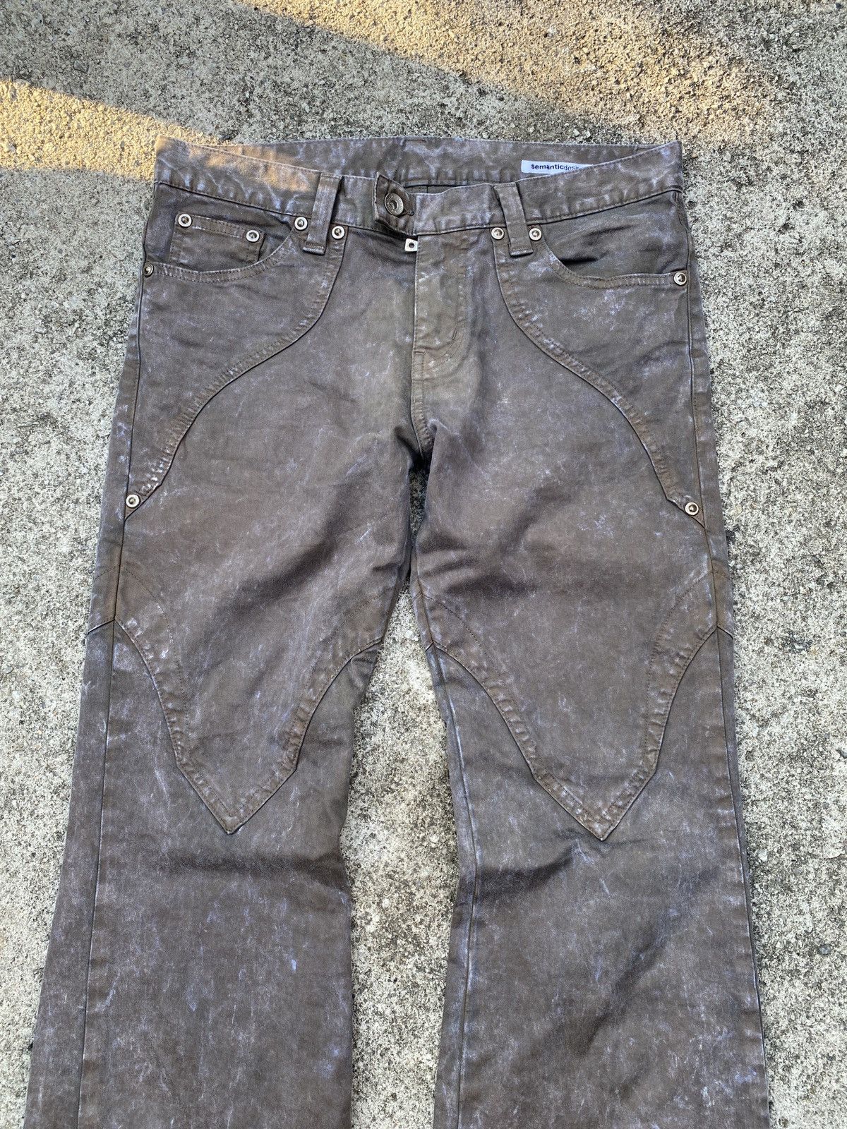 Japanese Brand Semantics Design Japan Faded Waxed Flare Pant Size US 31 - 5 Thumbnail
