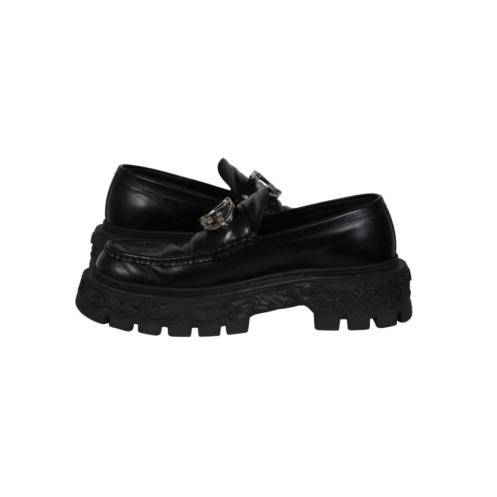Louis Vuitton Baroque Loafers Black Leather Size US 11 / EU 44 - 10 Thumbnail