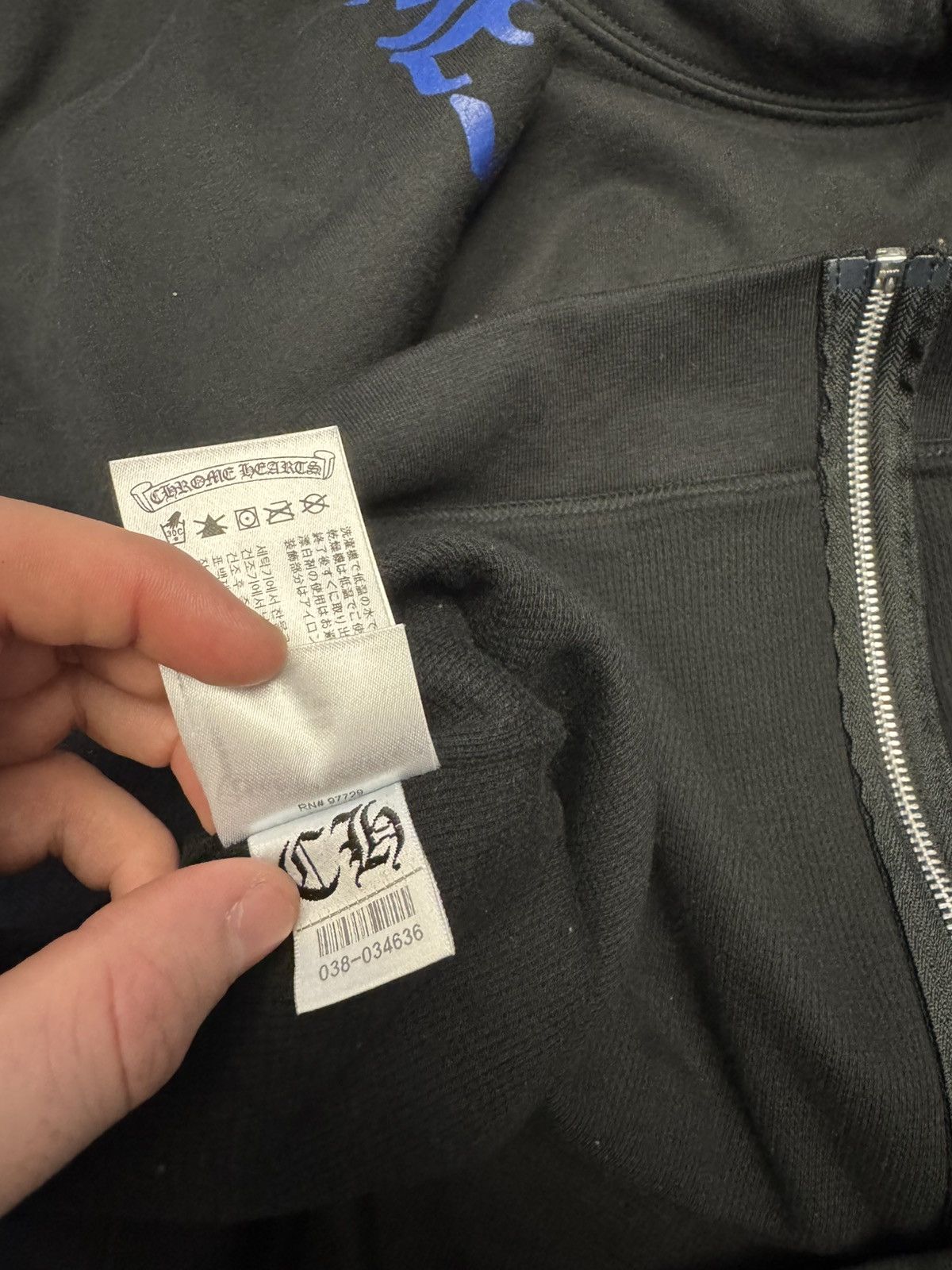 Chrome Hearts Chrome Hearts Thermal Zip Dagger Hoodie (Black/Blue) Size US L / EU 52-54 / 3 - 8 Thumbnail