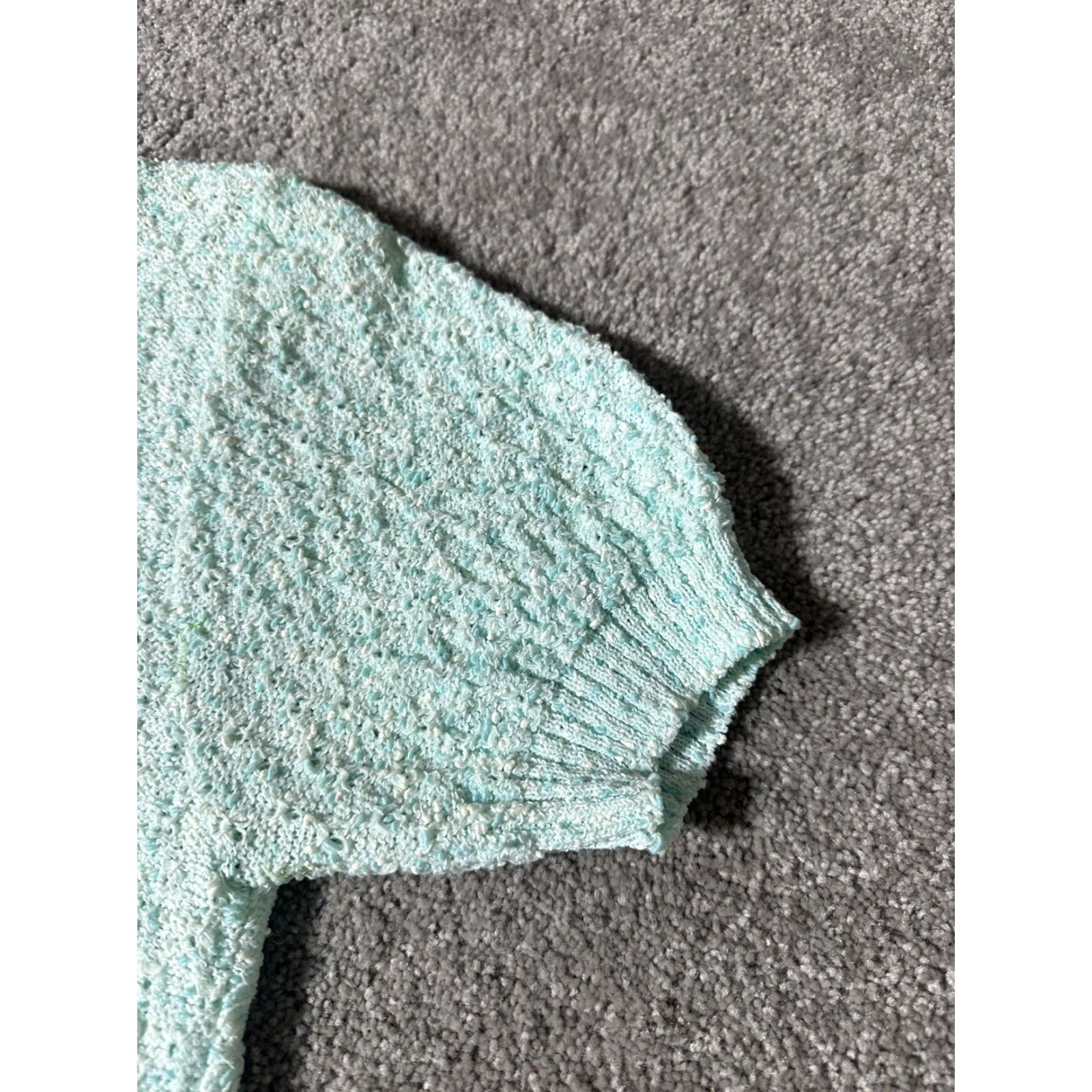 Vintage VINTAGE 1980s Popcorn Sweater Womens Small Grandma Soft Girl Mermaid Pastel Green Retro Secretary/Geek S Size S / US 4 / IT 40 - 3 Thumbnail