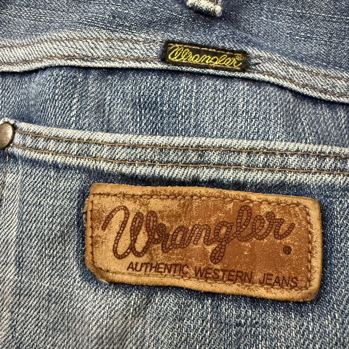 Japanese Brand 🔥 Vintage 80s Wide Leg Wrangler Faded Distressed Denim Size US 36 / EU 52 - 10 Thumbnail