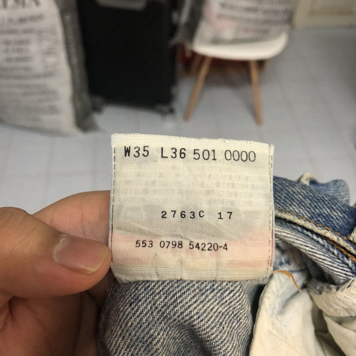 Levi's Levis 501xx vintage Blue ripped Denim Pants #A2571 Size US 35 - 25 Thumbnail