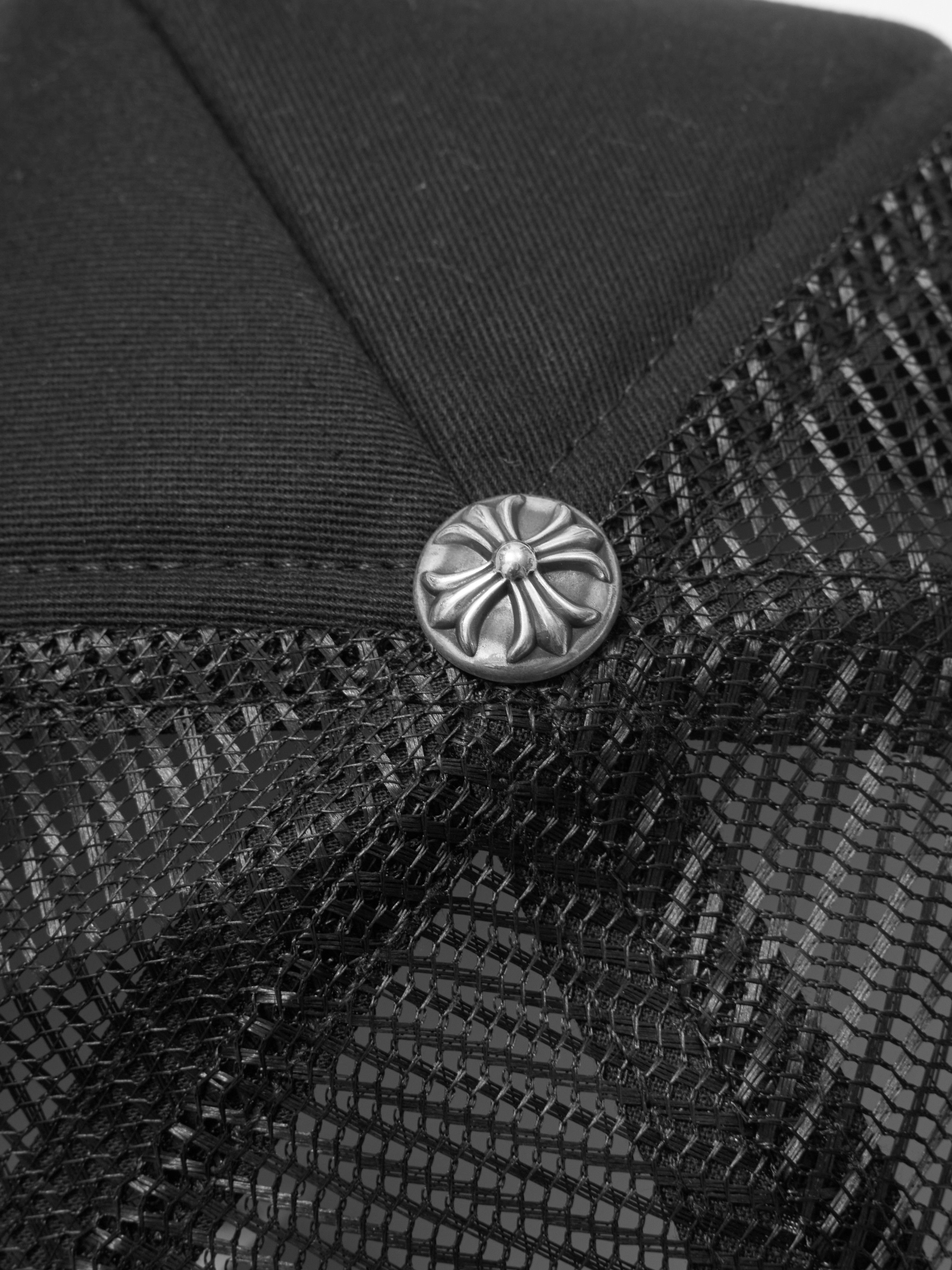 Chrome Hearts Chrome Hearts Cemetery Leather Patch Black Trucker Hat Size ONE SIZE - 4 Thumbnail