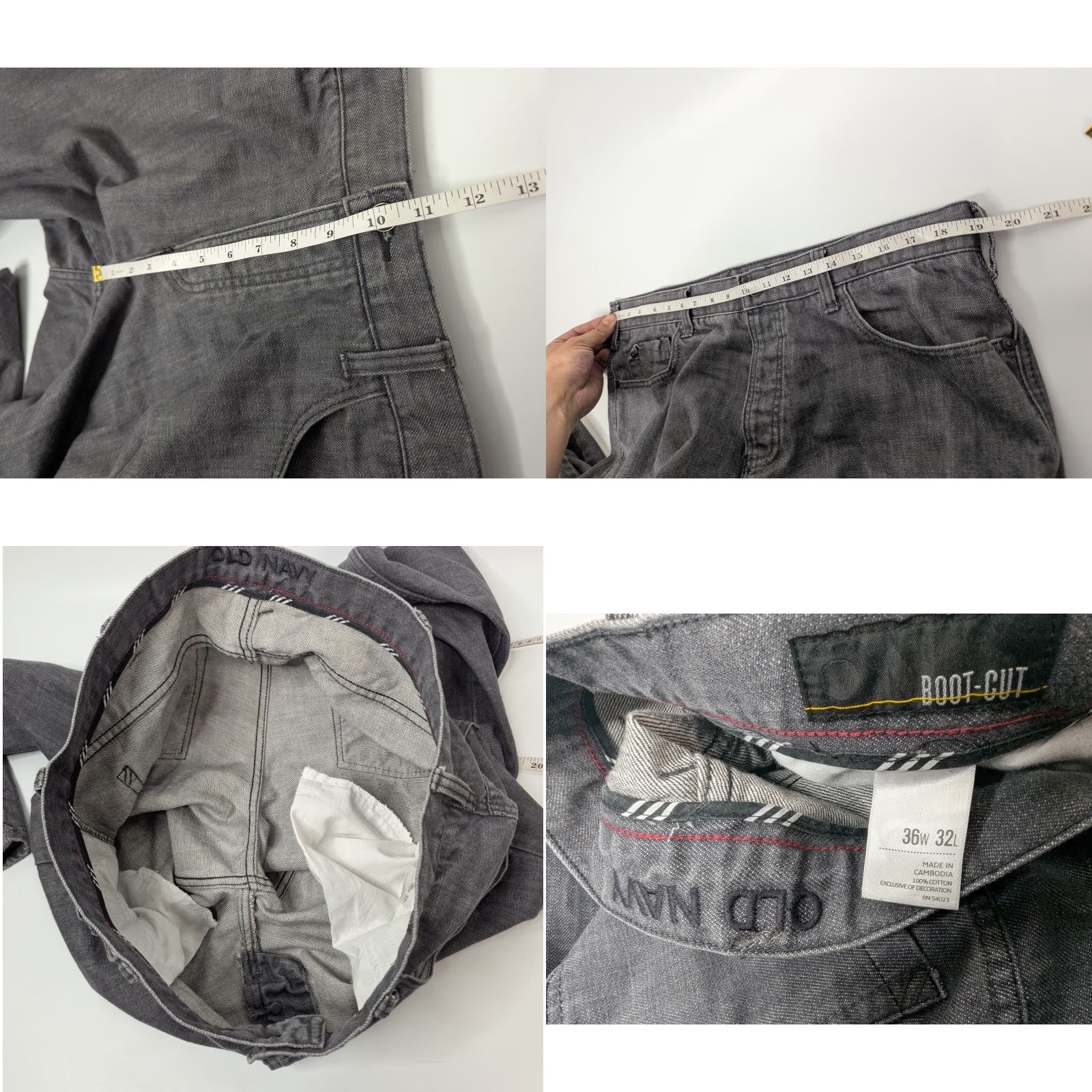 Old Navy Old Navy Jeans Mens Gray Denim Cotton Bootcut 36x32 5-Pocket Regular Inseam 32 USA Vintage: No Size US 36 / EU 52 - 8 Thumbnail