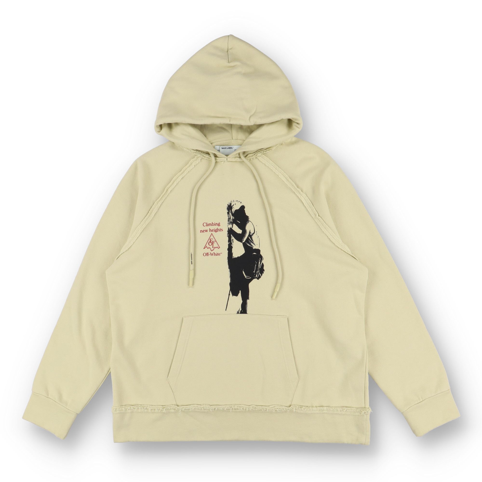 Off-White Beige Vertical Climb Arrows Logo Oversized Raglan Hoodie Size US M / EU 48-50 / 2 - 1 Thumbnail