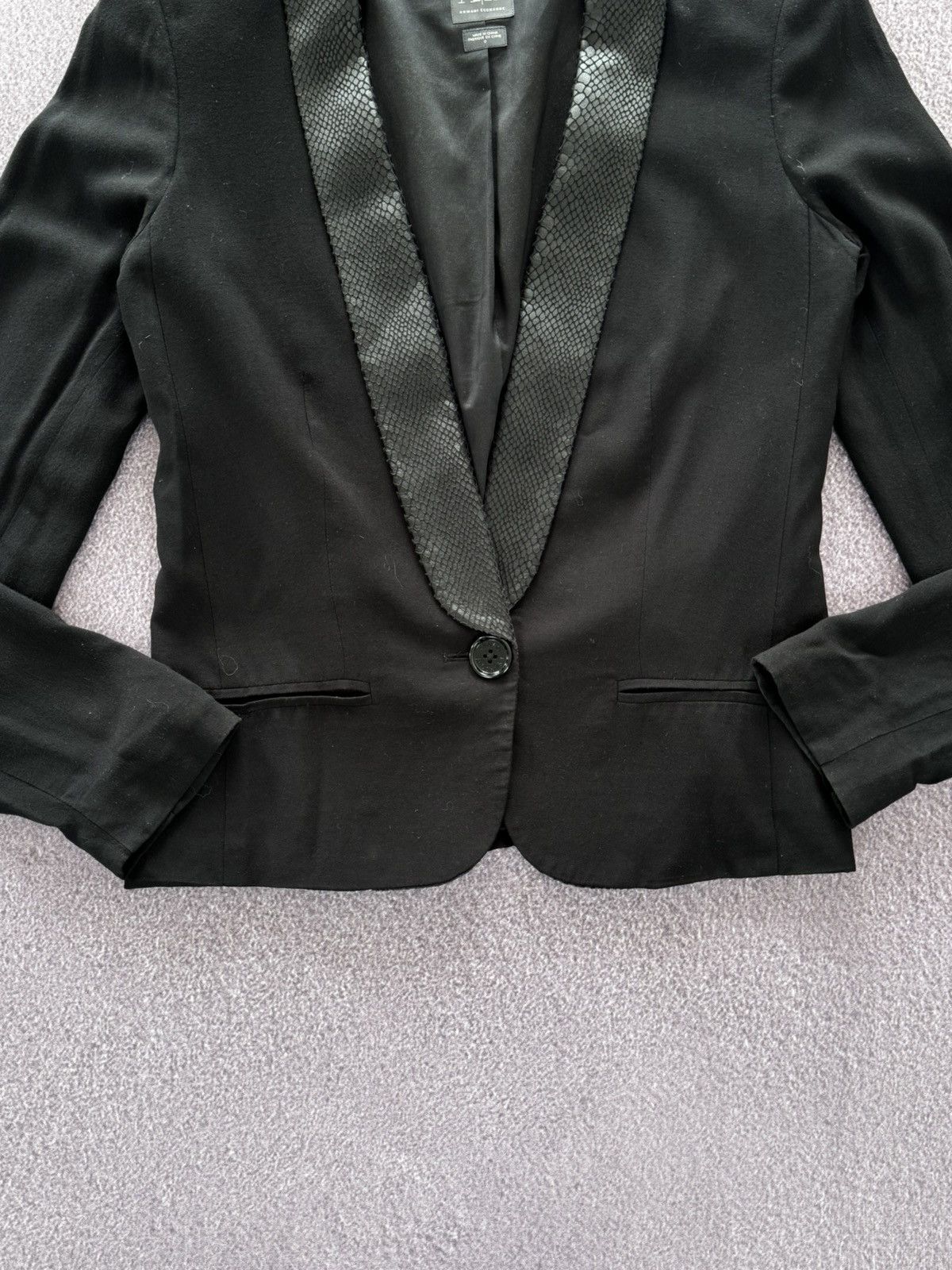 Armani Armani Vintage 00s Snake Skin Collar Designer Blazer Size M / US 6-8 / IT 42-44 - 3 Thumbnail