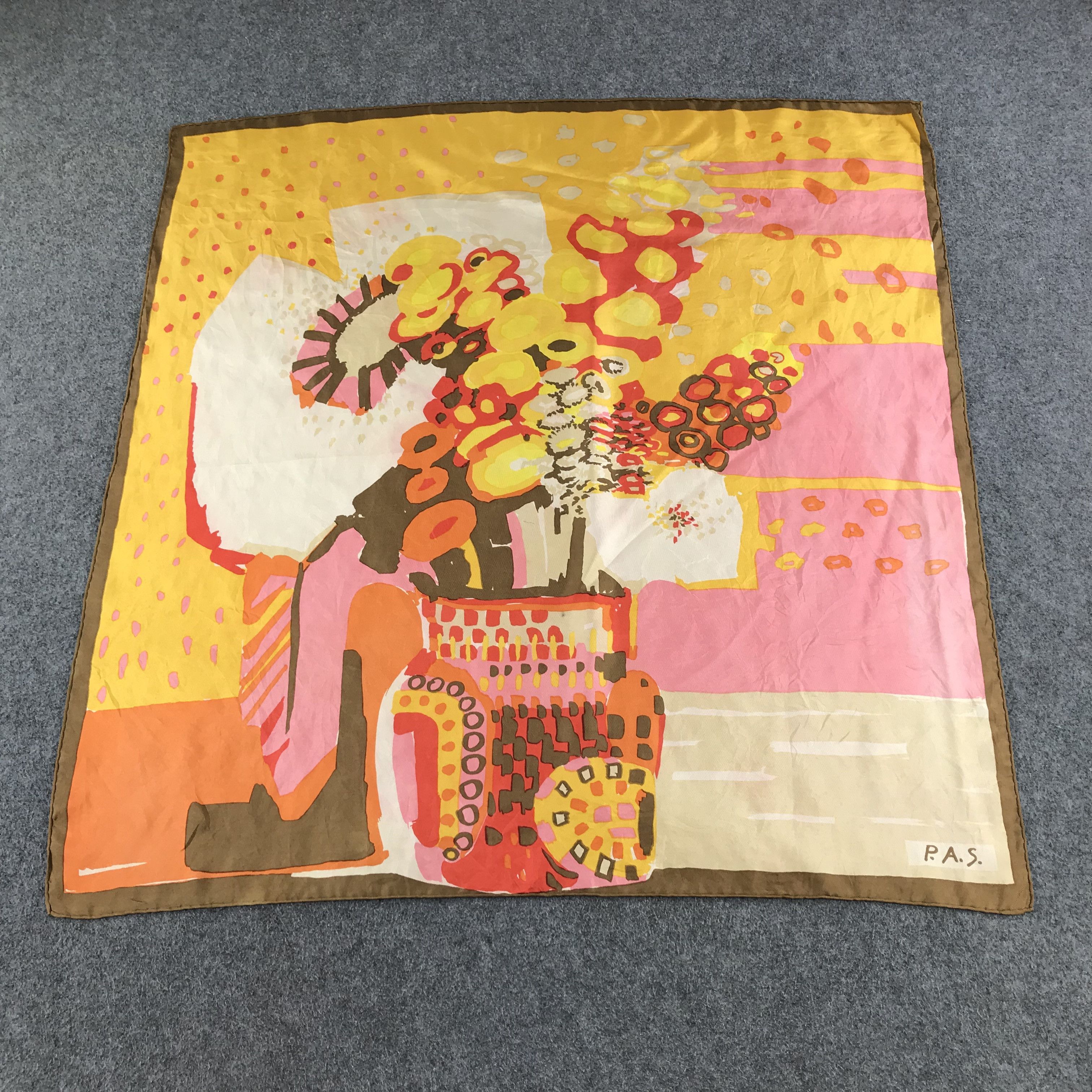 Japanese Brand Vintage P. A. S. Silk Scarf M119 Size ONE SIZE - 2 Thumbnail