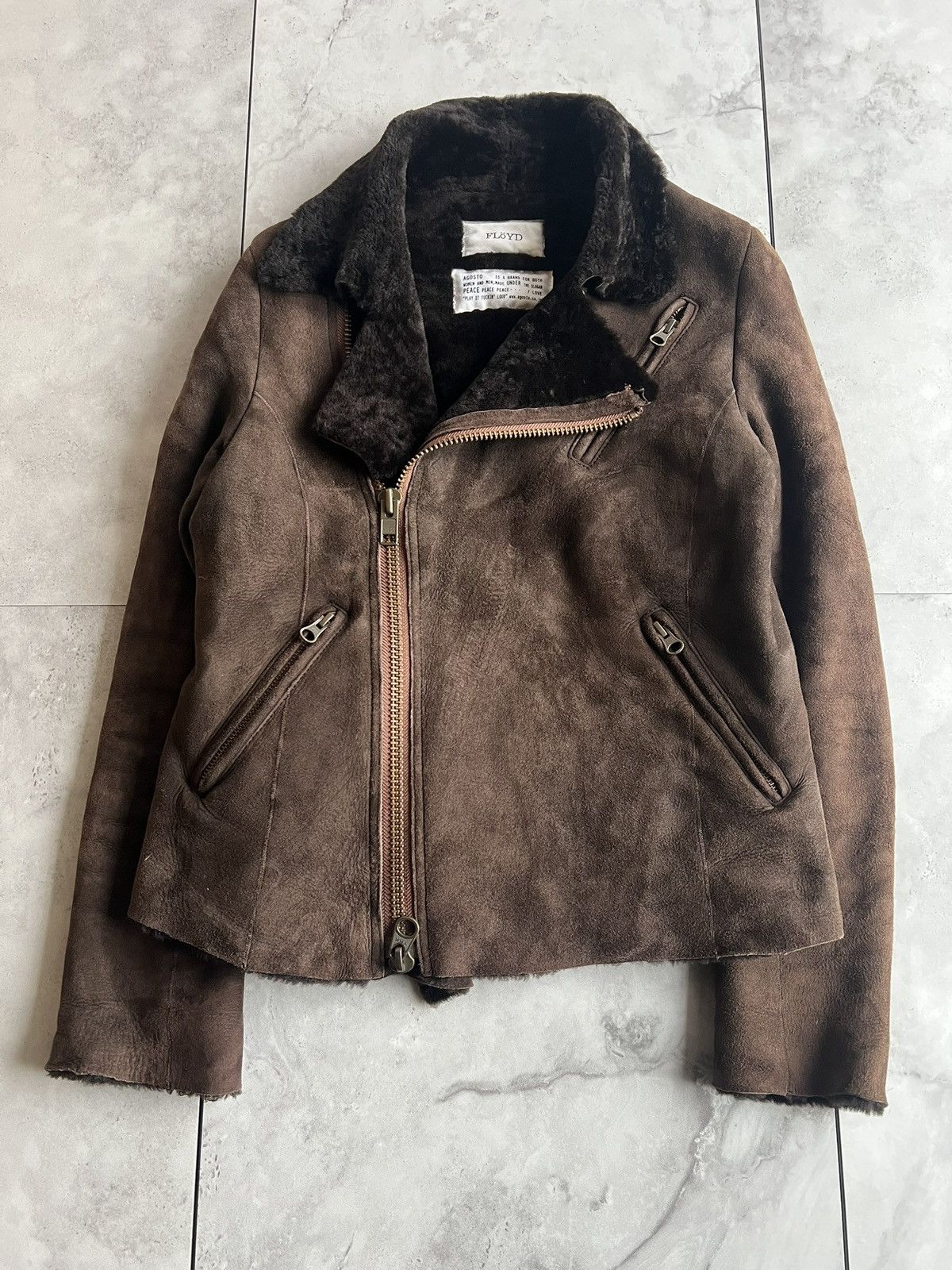 Japanese Brand Floyd Sheepskin Leather Aviator Jacket Size US XS / EU 42 / 0 - 1 Thumbnail