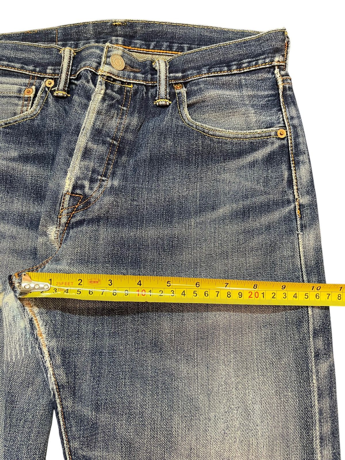 Levi's Vintage Levis 501 Blue Faded Wash Distress Style Loose Jeans Size US 29 - 15 Thumbnail