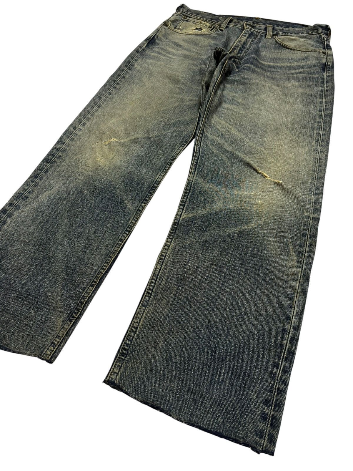 Levi's Vtg 90s Levis 503 Distressed Mud Washed Jeans Size US 31 - 3 Thumbnail