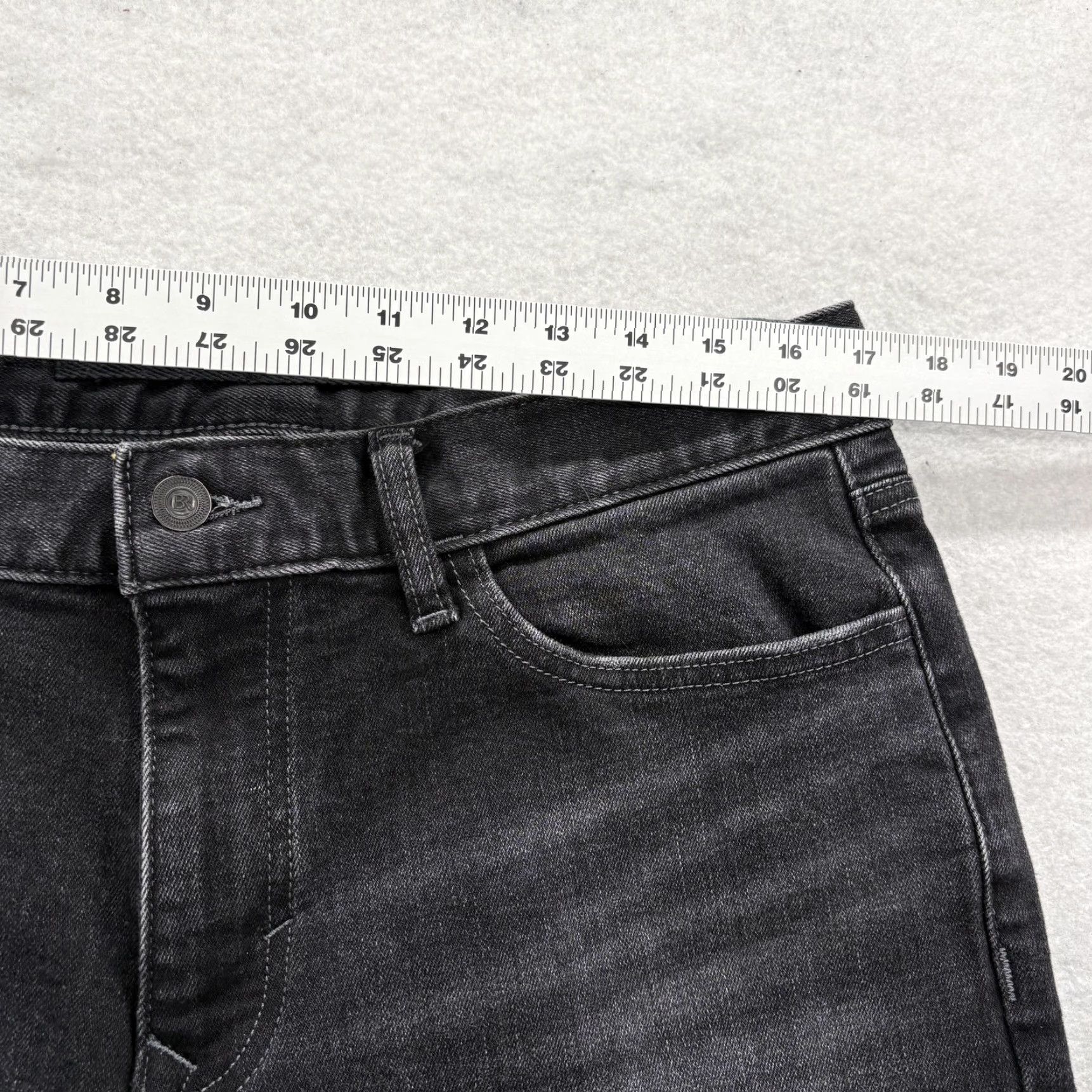 Banana Republic Banana Republic Traveler Jeans Mens 34x34 Gray Charcoal Wash Slim Stretch Denim Jeans Mens 34 Gray Slim Traveler Denim Logo Pocket Charcoal Wash Size US 34 / EU 50 - 6 Thumbnail
