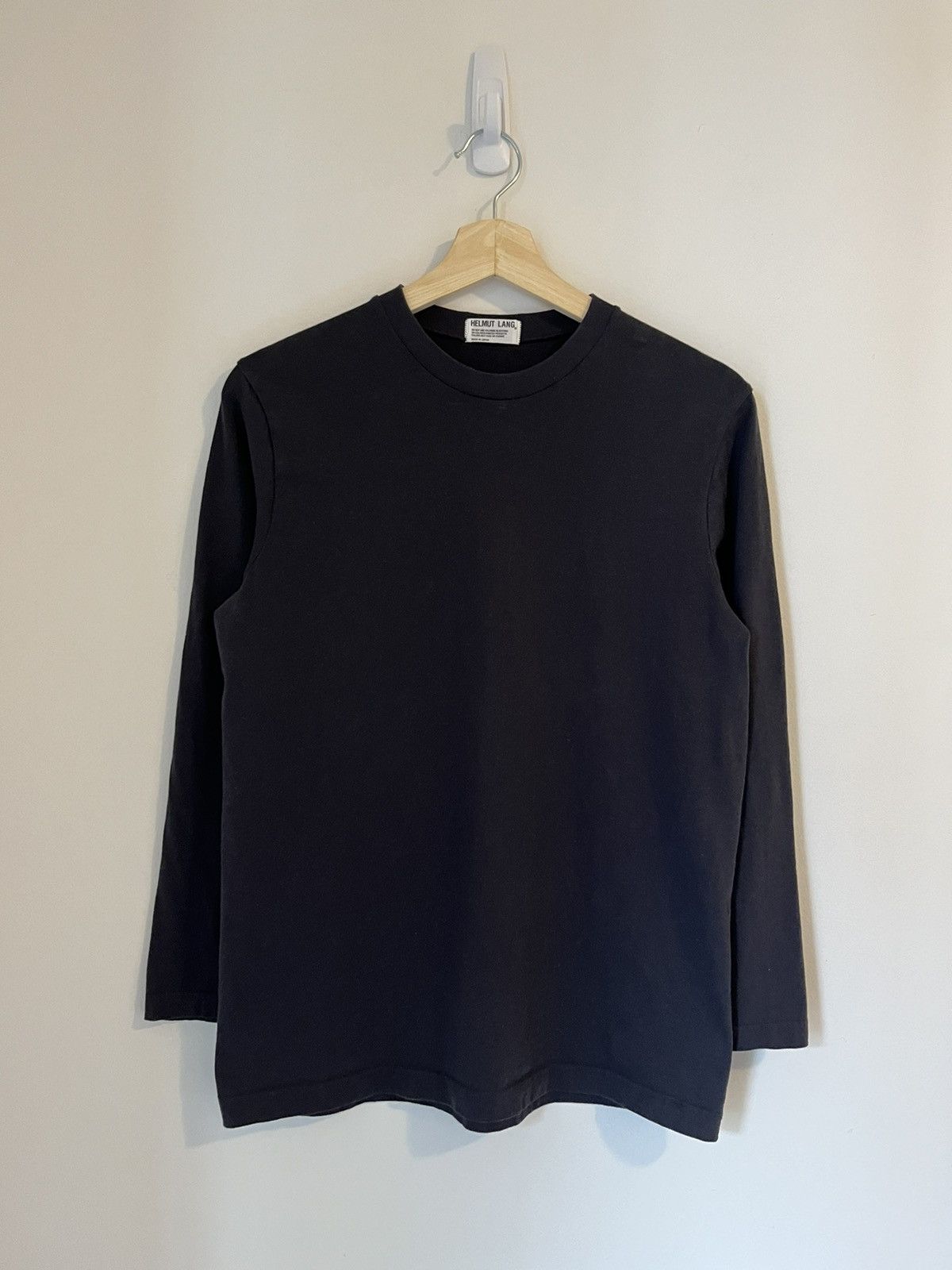 image of Helmut Lang Late 90's Longsleeve Tee in Black, Men's (Size Medium)