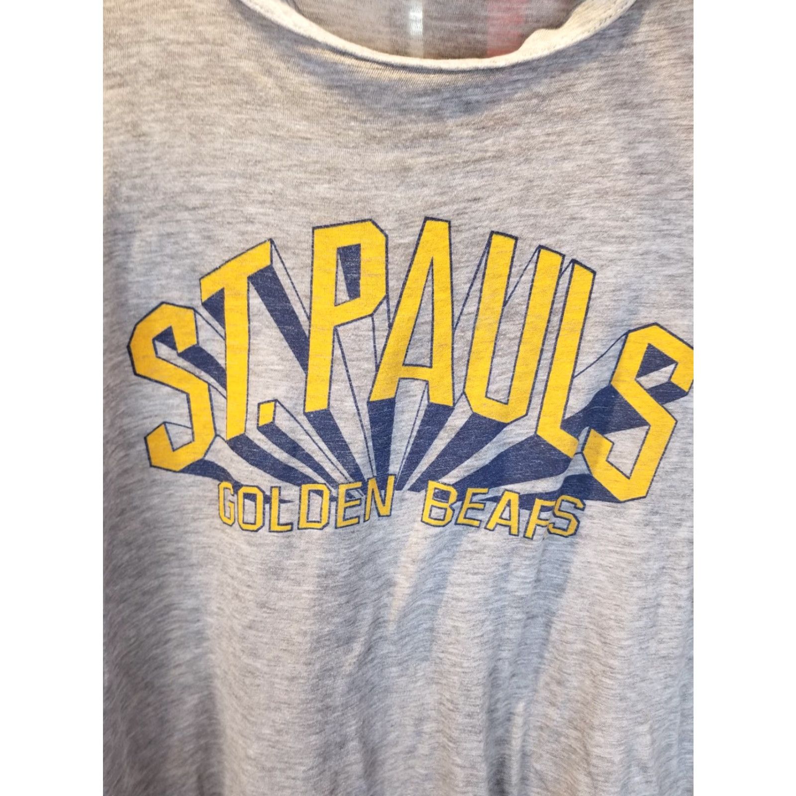 Golden Bear VINTAGE ST PAULS GOLDEN BEARS T-SHIRT XL Gray 80s SINGLE STITCH Paper Thin Mens XS? Size US XL / EU 56 / 4 - 2 Thumbnail