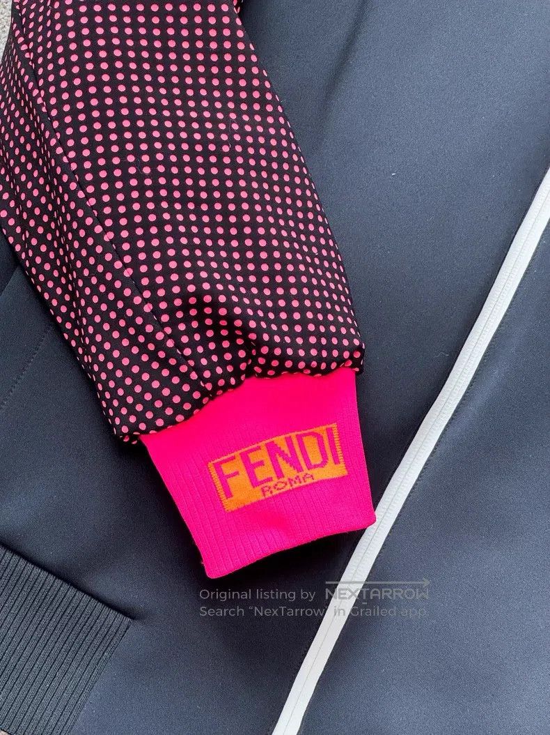Fendi Fendi Black Cotton-padded Coat with Fluorescent Pink Monst Size XS / US 0-2 / IT 36-38 - 7 Thumbnail