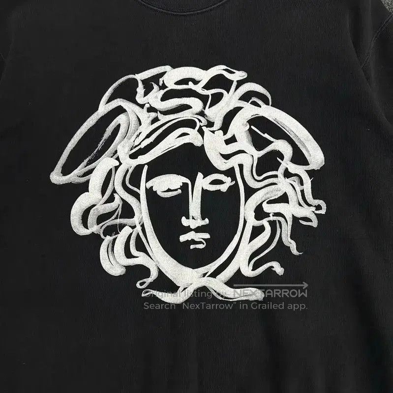 Versace Versace Black Cotton Graphic Long Sleeve Sweatshirt . Size US XL / EU 56 / 4 - 3 Thumbnail