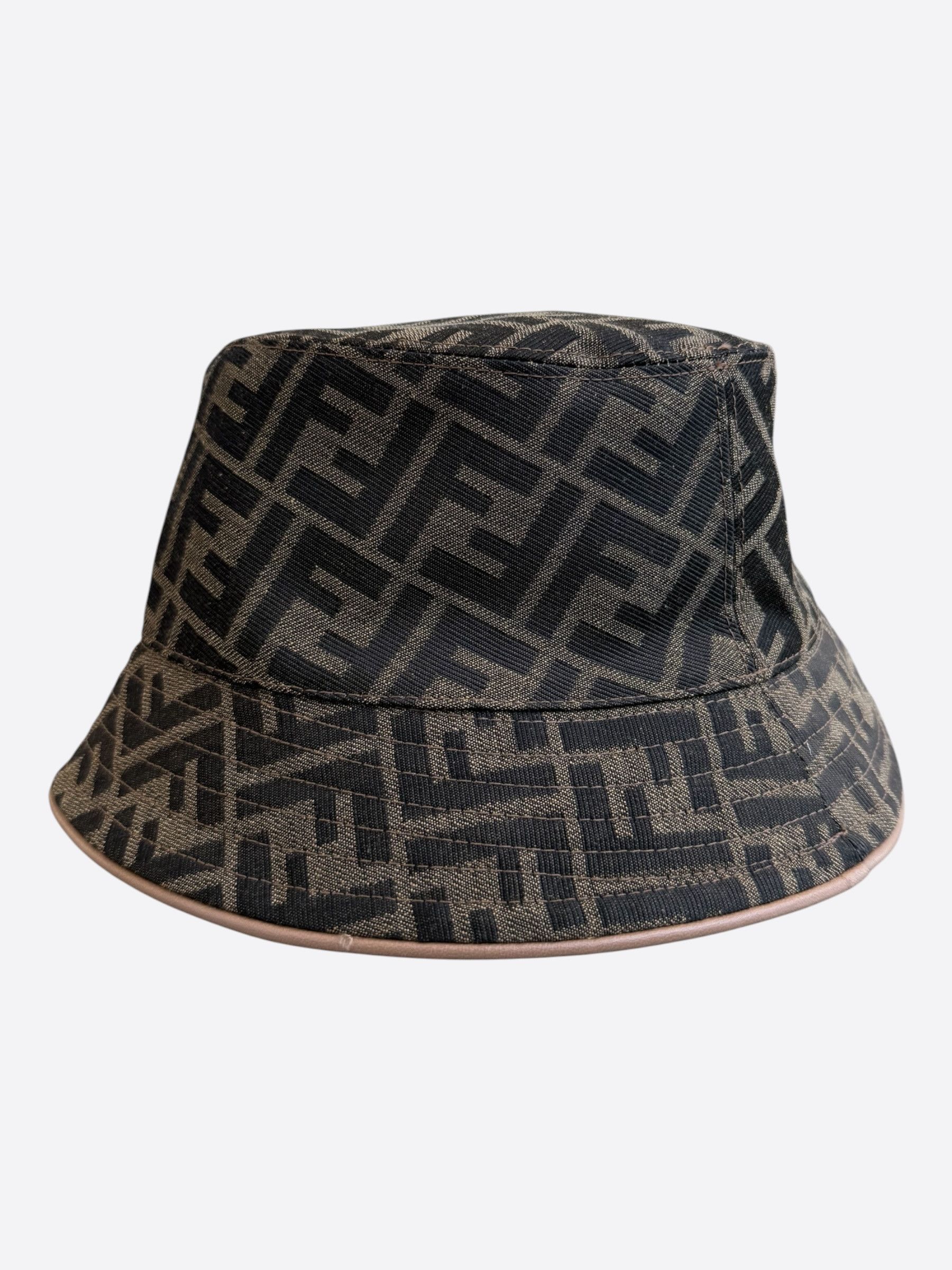 Fendi Fendi Brown FF Monogram Reversible Bucket Hat Size ONE SIZE - 3 Thumbnail