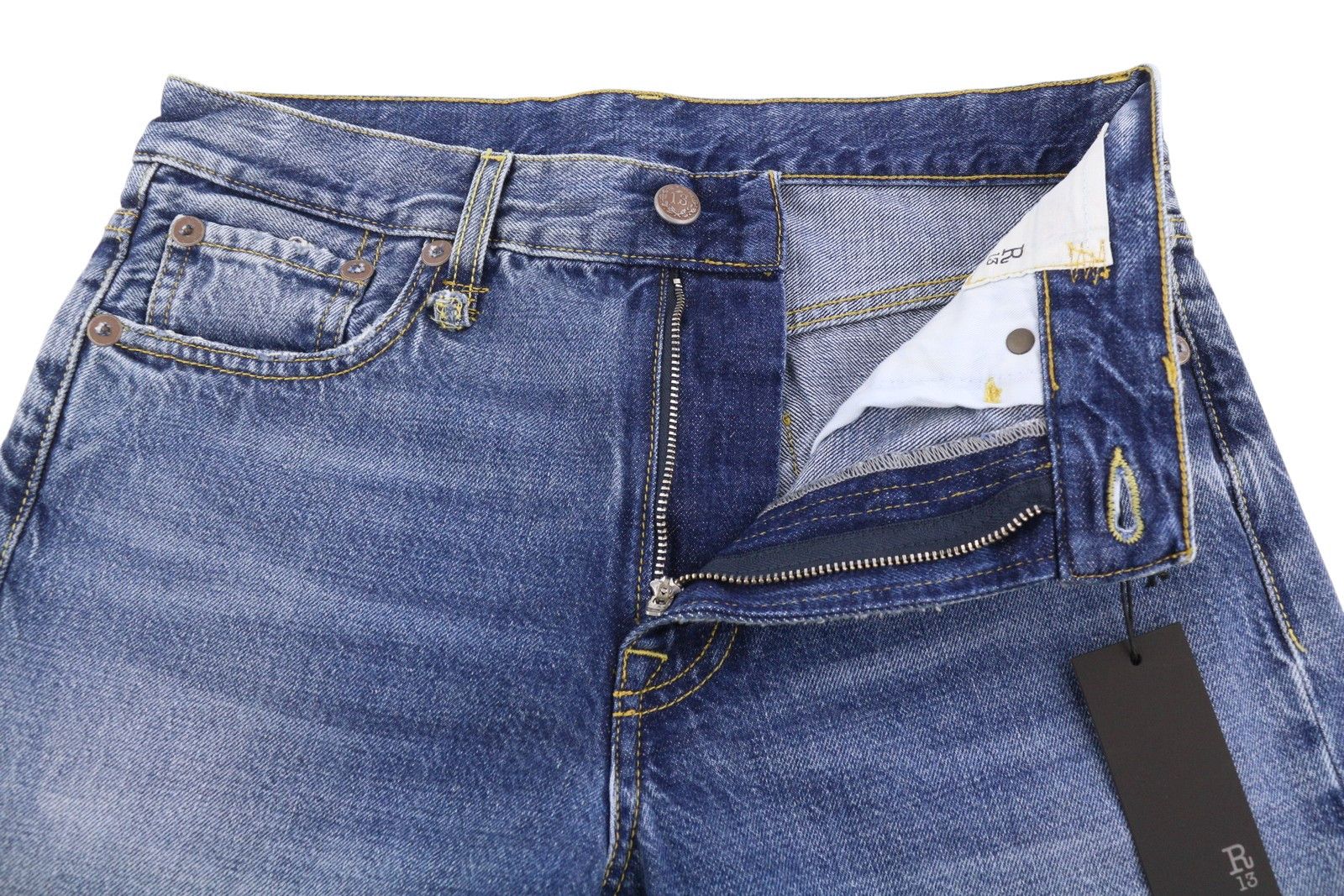 R13 ROMEO 26 Hutton Blue Faded Zip Fly Jeans 87172 Size 26" / US 2 / IT 38 - 5 Thumbnail