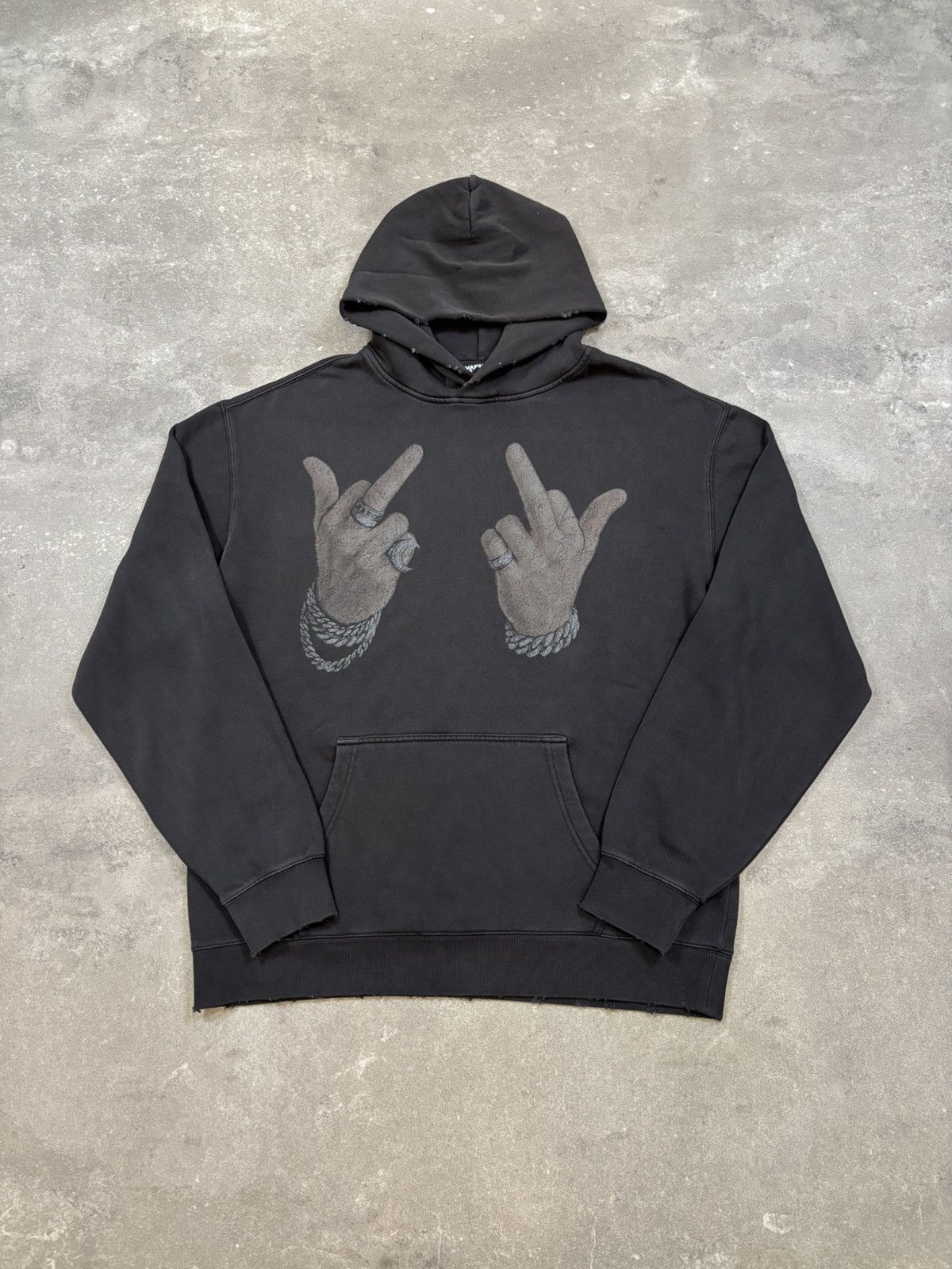 Other Warman Middle Fingers up Graphic Hoodie, Black Size US L / EU 52-54 / 3 - 1 Thumbnail