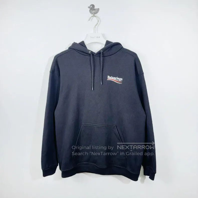 Balenciaga Balenciaga Waves Cola Printed Logo Long Sleeve Hoodie Size US S / EU 44-46 / 1 - 1 Thumbnail