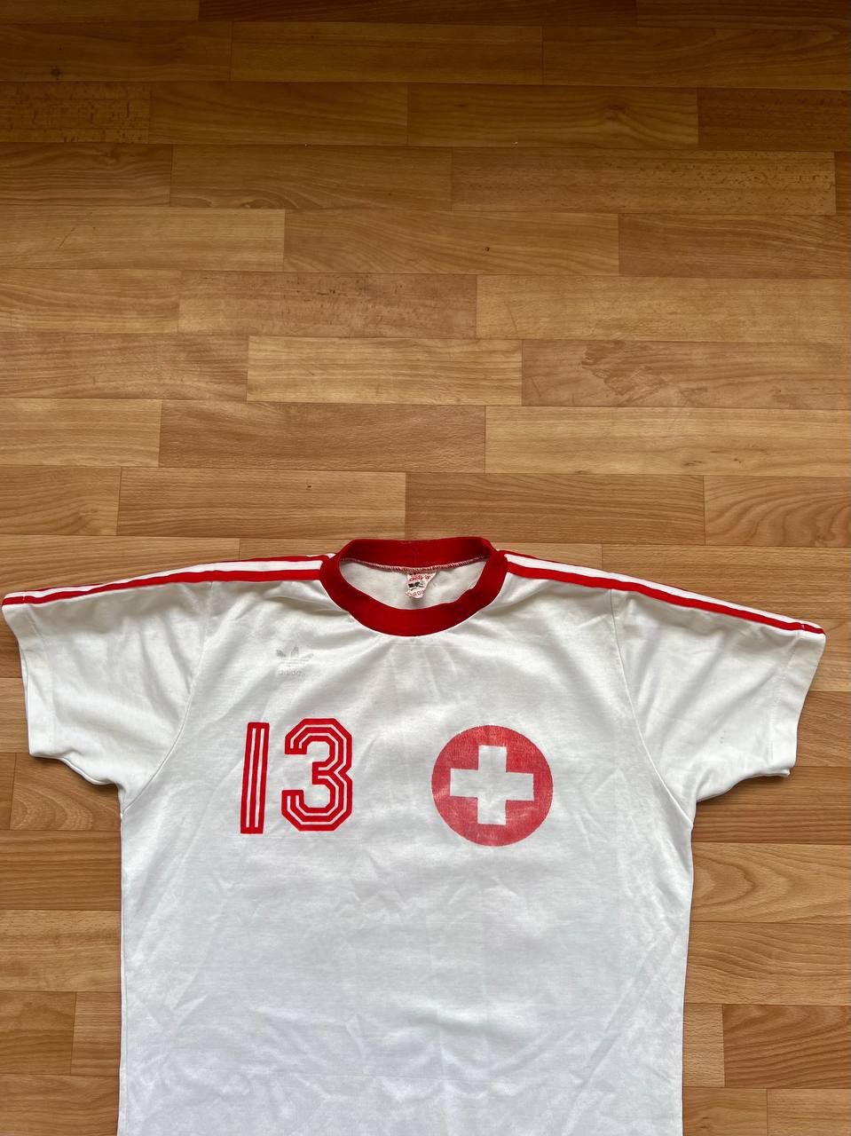 Vintage ULTRA RARE! 1975 SWITZERLAND #13 MATCH WORN ADIDAS JERSEY L Size US L / EU 52-54 / 3 - 3 Thumbnail