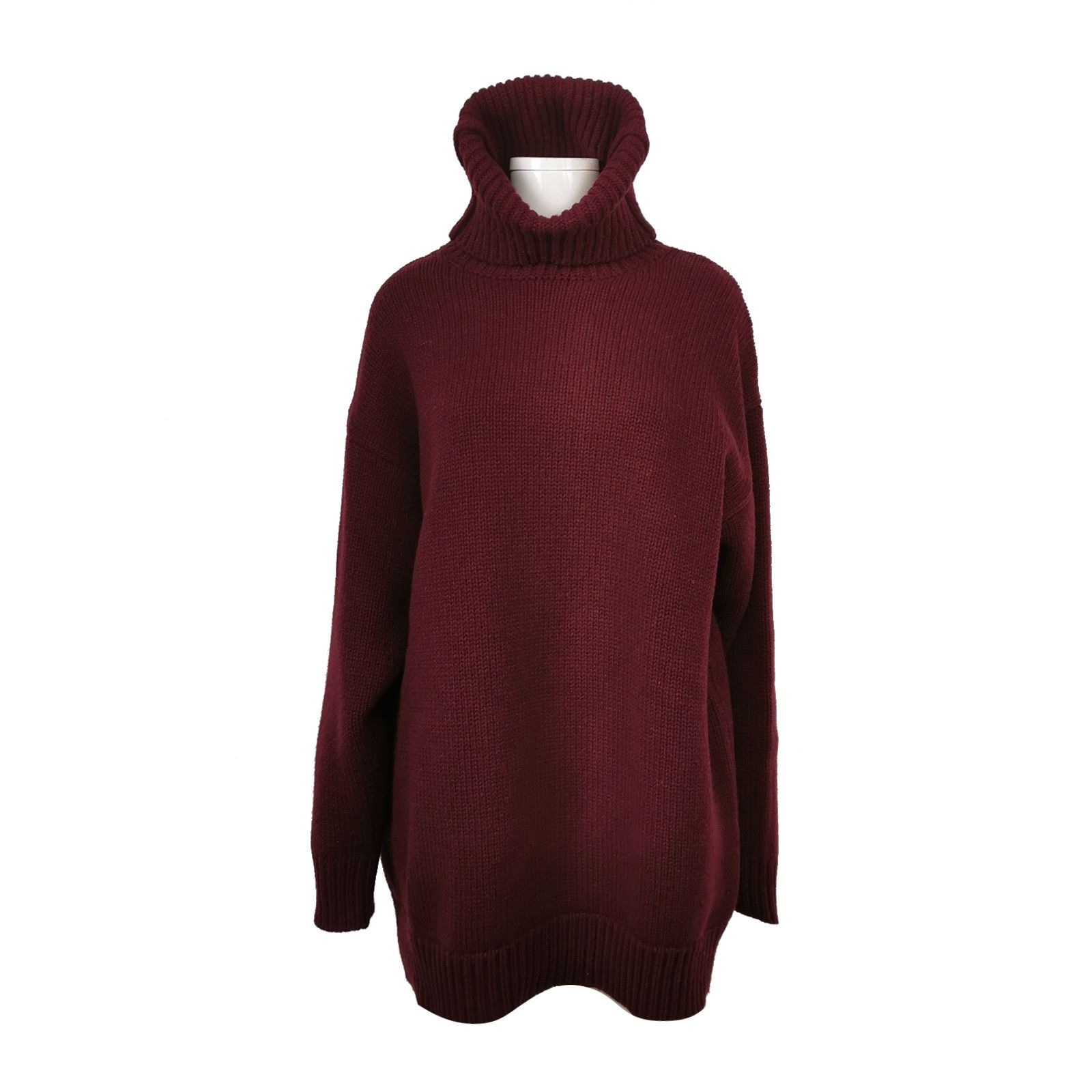 Balenciaga Oversized Maroon Turtleneck Sweater S Size S / US 4 / IT 40 - 1 Thumbnail