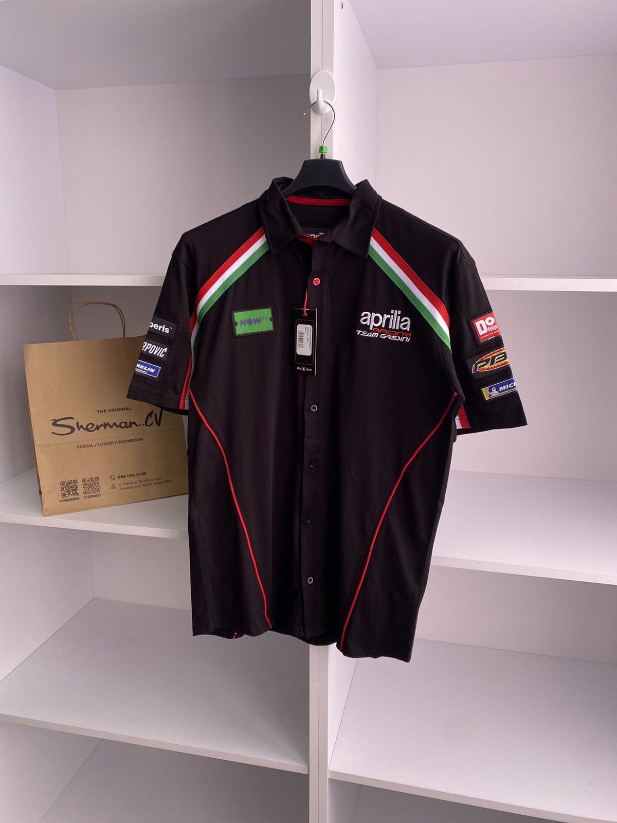 Vintage Vintage Aprilia Moto Racing Team Michelin Polo Shirt Size US L / EU 52-54 / 3 - 6 Thumbnail