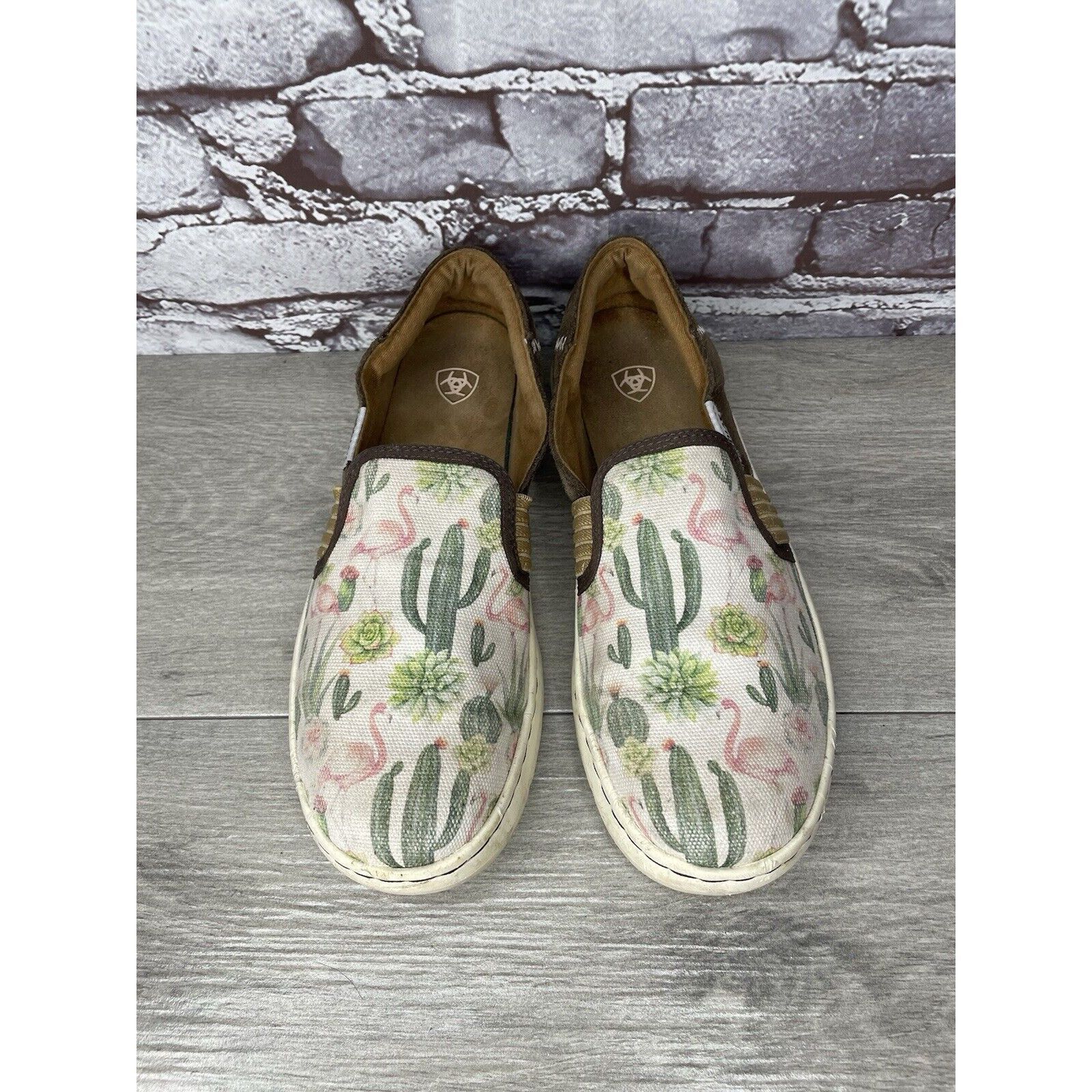 Ariat Ariat Ryden Cactus Flamingo Print Slip On Casual Shoes Wome Size US 8.5 / IT 38.5 - 2 Thumbnail