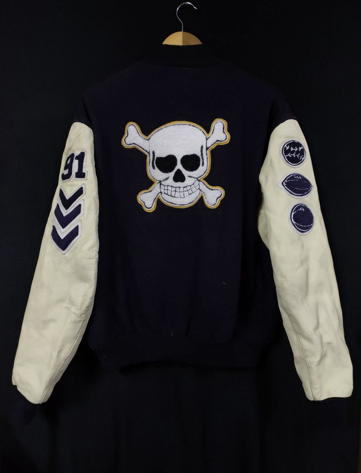 Delong 80’s RARE DELONG SKULL EMBROIDERY VARSITY JACKETS Size US L / EU 52-54 / 3 - 1 Thumbnail