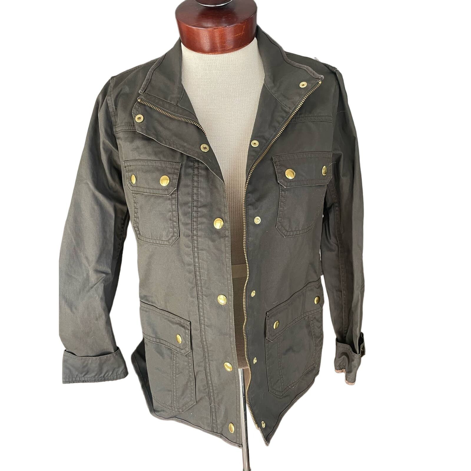 Other J. Crew Field Jacket size Small Green Moto Coated Twill Size S / US 4 / IT 40 - 1 Thumbnail