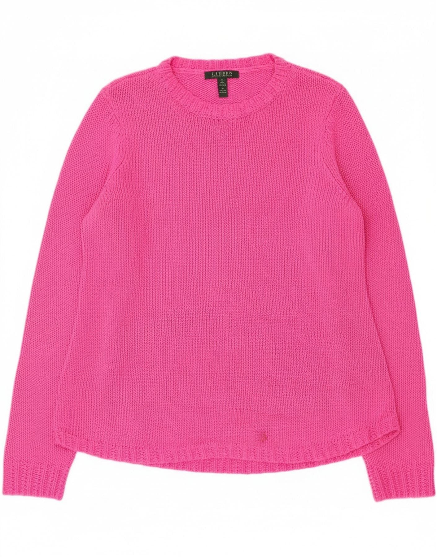Ralph Lauren Womens Boat Neck Jumper Sweater UK 18 XL Pink Acrylic Size M / US 6-8 / IT 42-44 - 1 Thumbnail